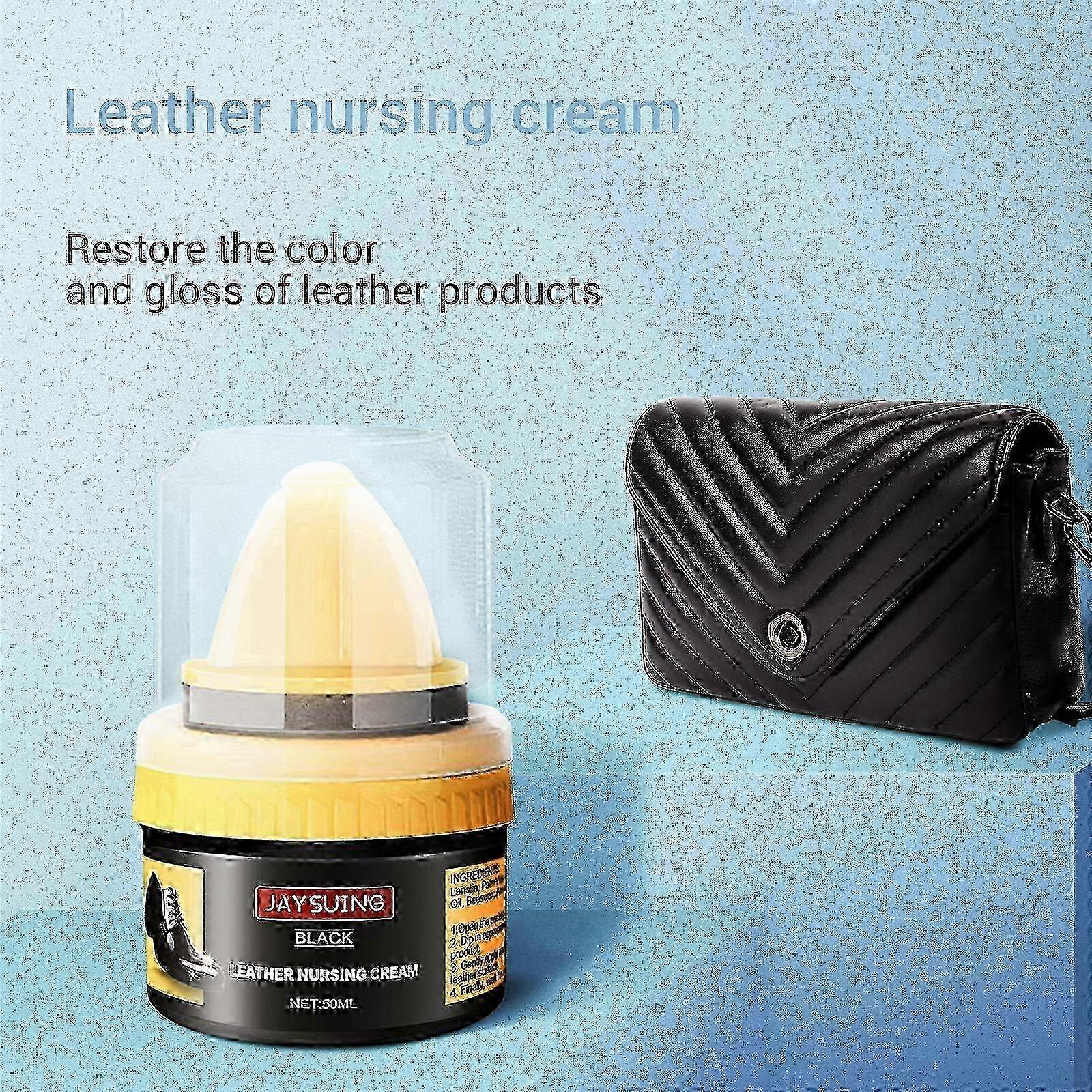 Jaysuing Läder Oljepolish Underhåll Läder Skor Soffa Sits Renovering Underhåll Bärbar Läder Underhåll Vax - 50Ml