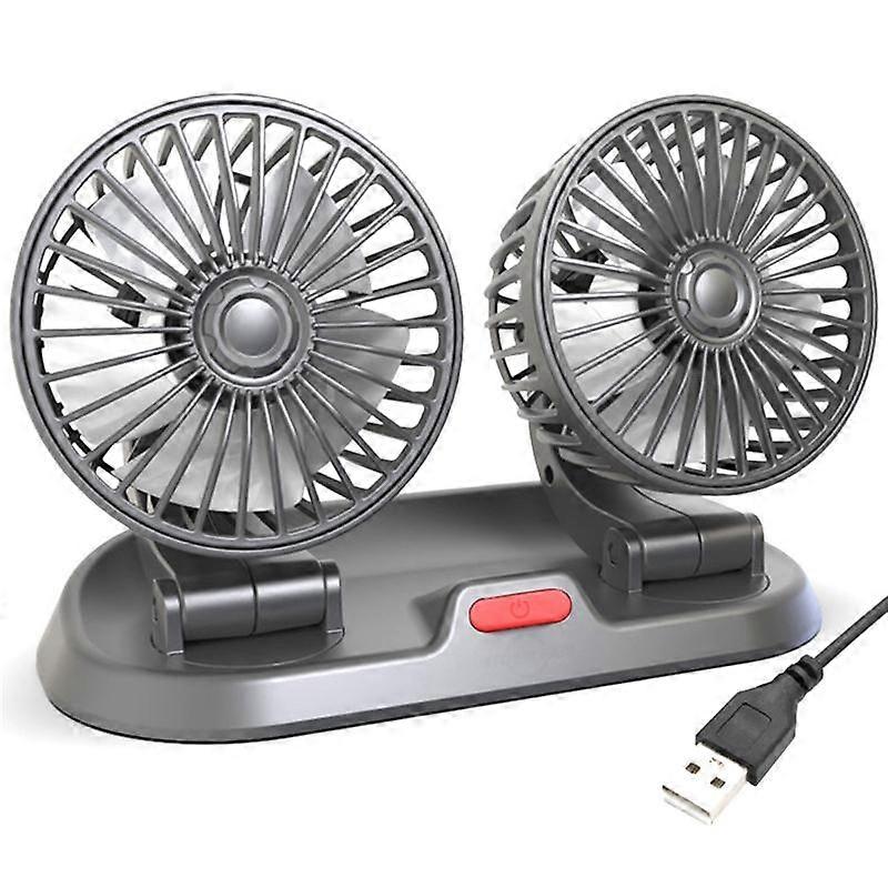 USB Car Fan Double Fan Portable Auto Cooling Fan Cooling Big Wind Electric Fan Car Folding Fan for