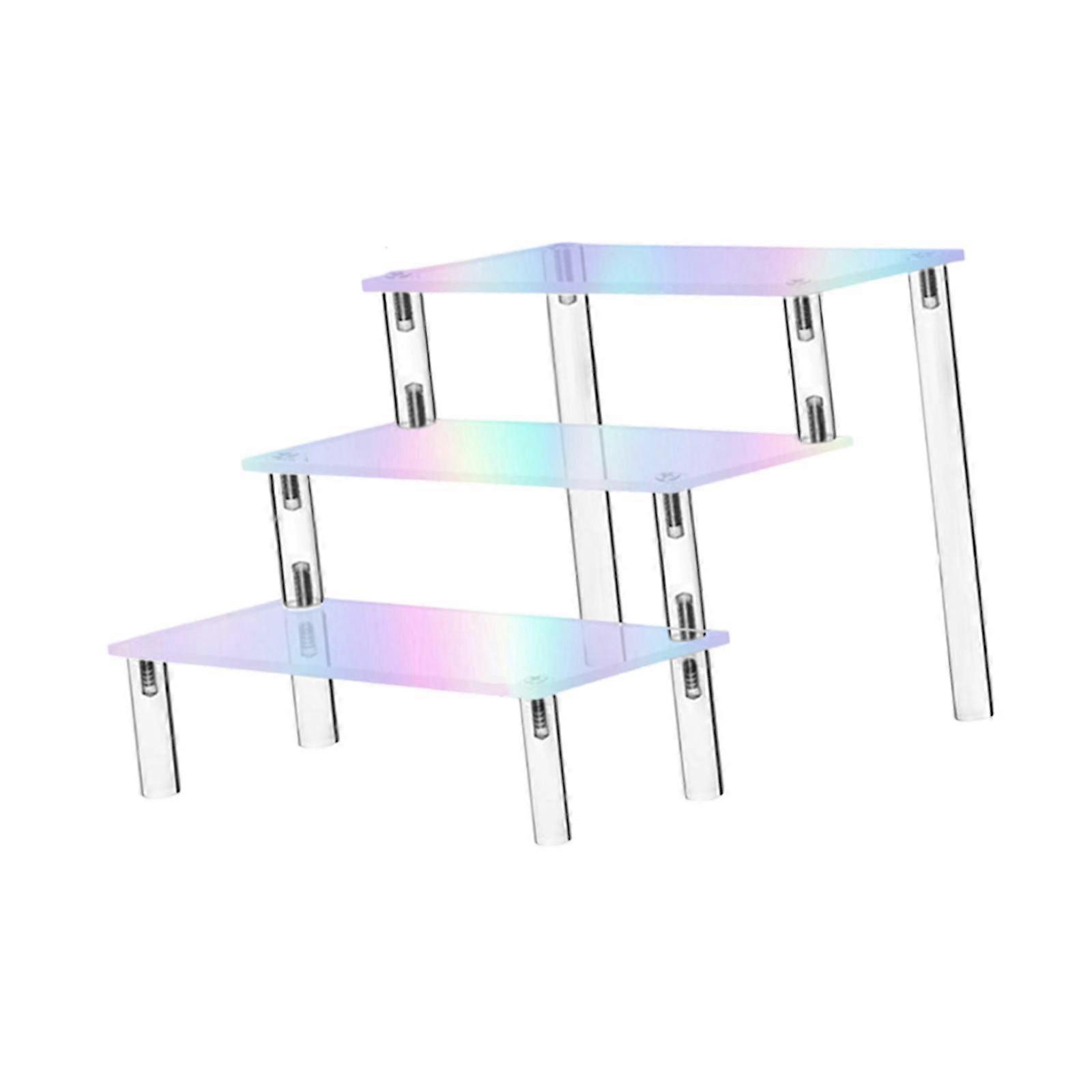 Acrylic Display Riser Jewelry Display Riser Shelf for Candy Figurine Dessert 3 Layers