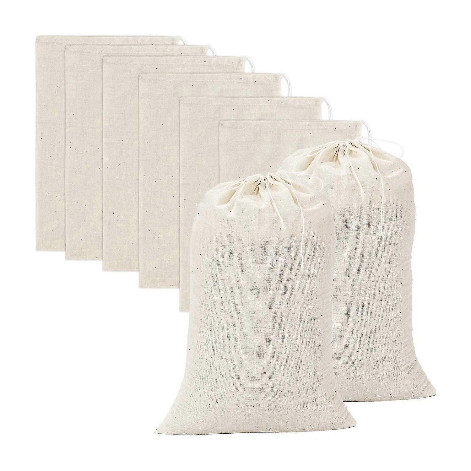 20 Pieces Muslin Bags Cotton Drawstring Bags,tea Brew Bags (8 X 12 Inches)
