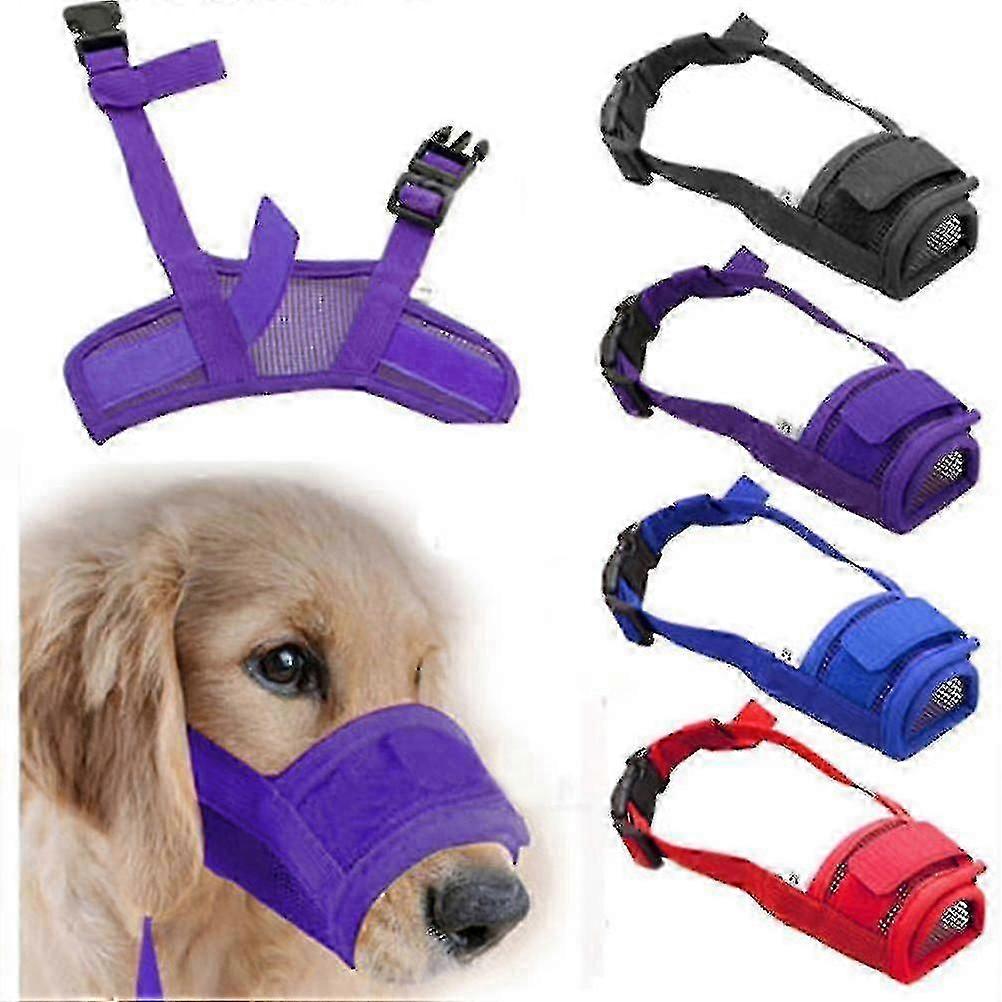 Dog Adjustable Mesh Mouth Muzzle - Stop Chewing & Barking - Grooming Accessory