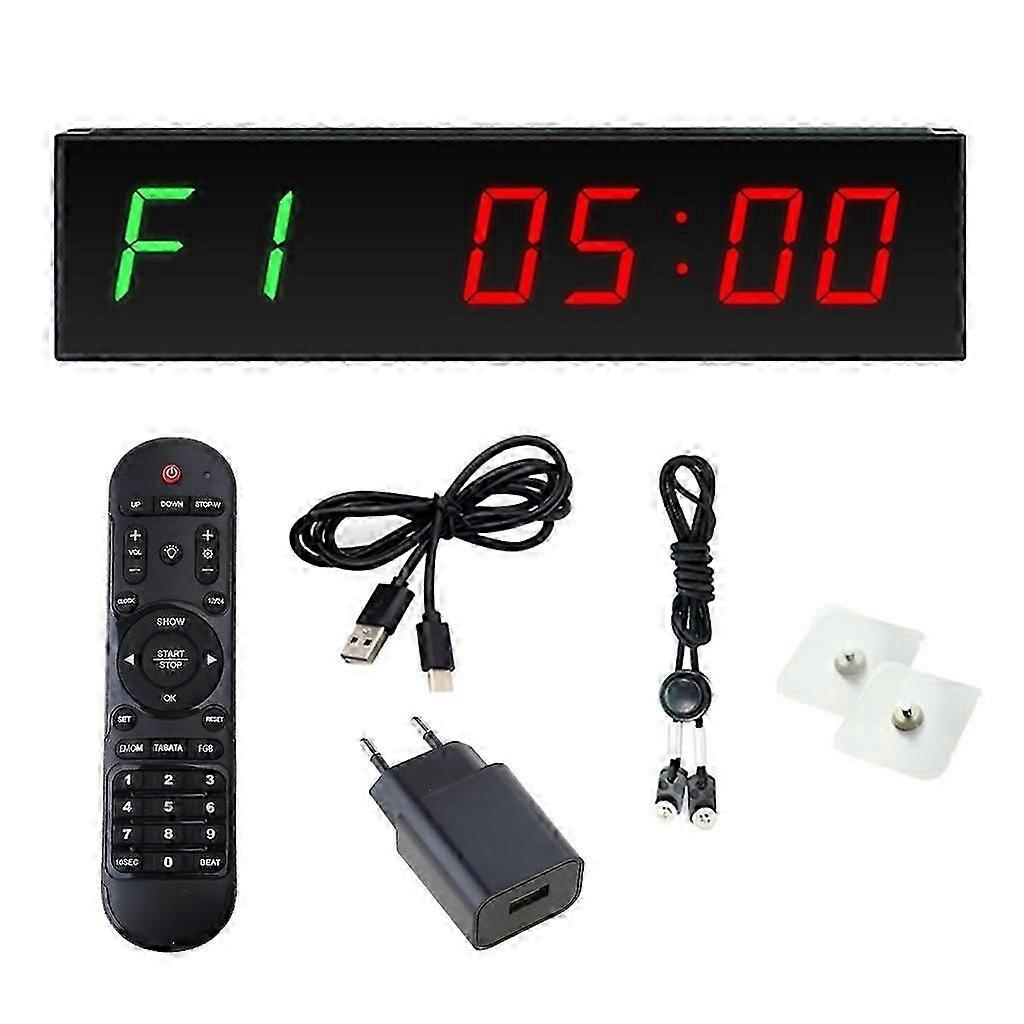 Scherm Gym Timer 1,5 inch Cijfers Aftellen / omhoog Timer Box Cycle Interval EU