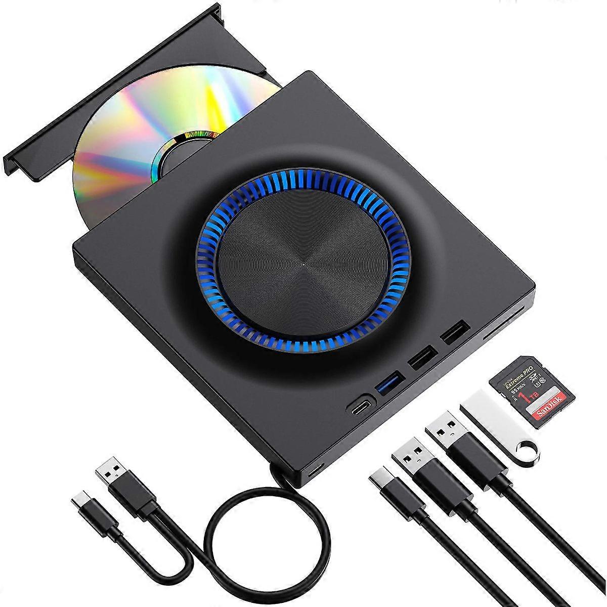 New private touch USB external optical drive mobile DVD burner expansion card desktop external computer notebook-DVD burner (read/burn CD+DVD)