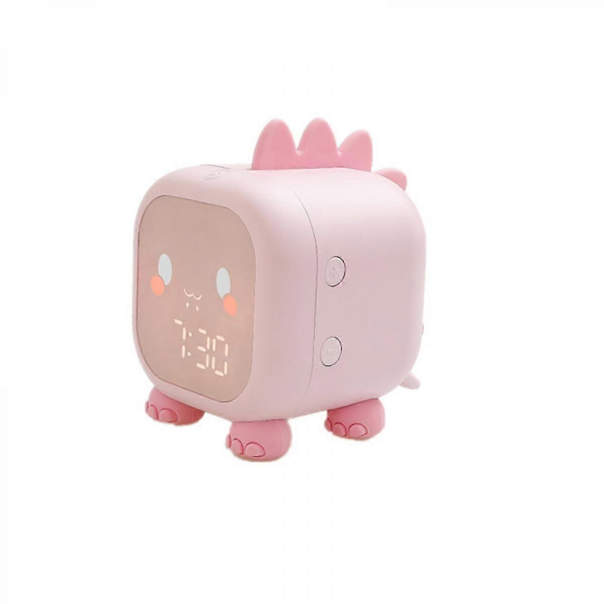 LED Alarm Clock, Small Dinosaur Desktop Alarm Clock Voice Broadcas USB Alarm Clock for Toddler, Children, Students