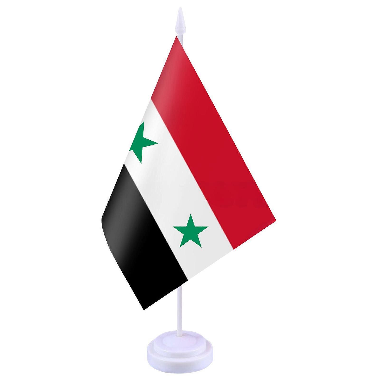 Syrian Flag Table Ornament for Home or School Adding a Touch of National Prides Small Mini Syria Desk Flag Decoration White single pole
