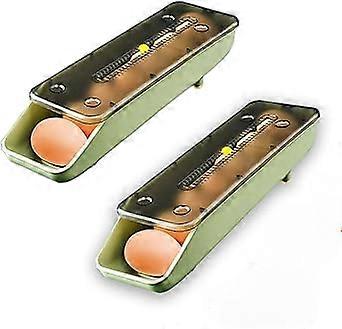 Refrigerator Egg Container 2 Pack, Refrigerator Egg Holder, Egg Storage Bin, Adjustable Space Saving Egg Storage (Green, 2 Pack)