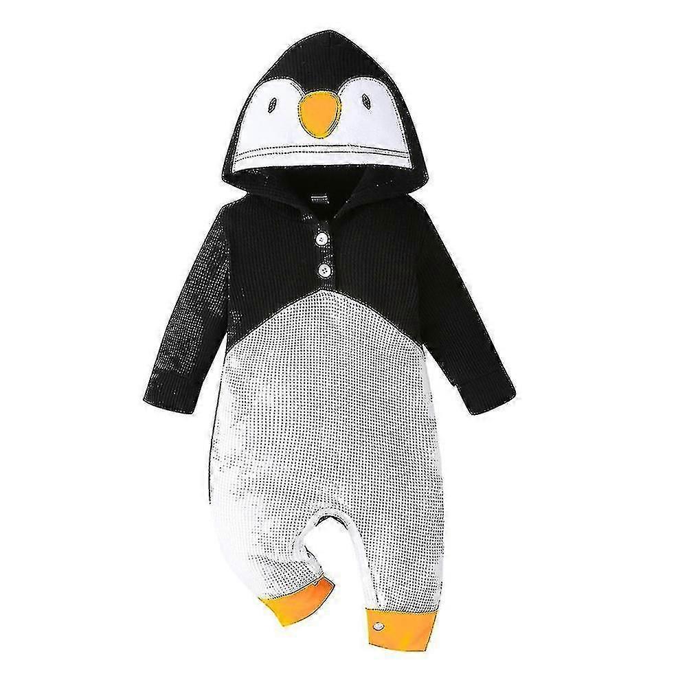 0-18 أشهر طفل رضيع فتاة البطريق Onesie مقنعين رومبير عيد الميلاد تأثيري زي هدايا بذلة