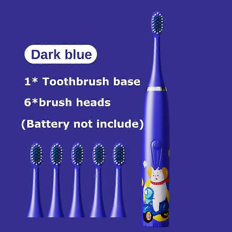 Skwtlv Cartoon Electric Toothbrush Twins Kids Sonic Electric Toothbrushes With 5 Replacement Brush H