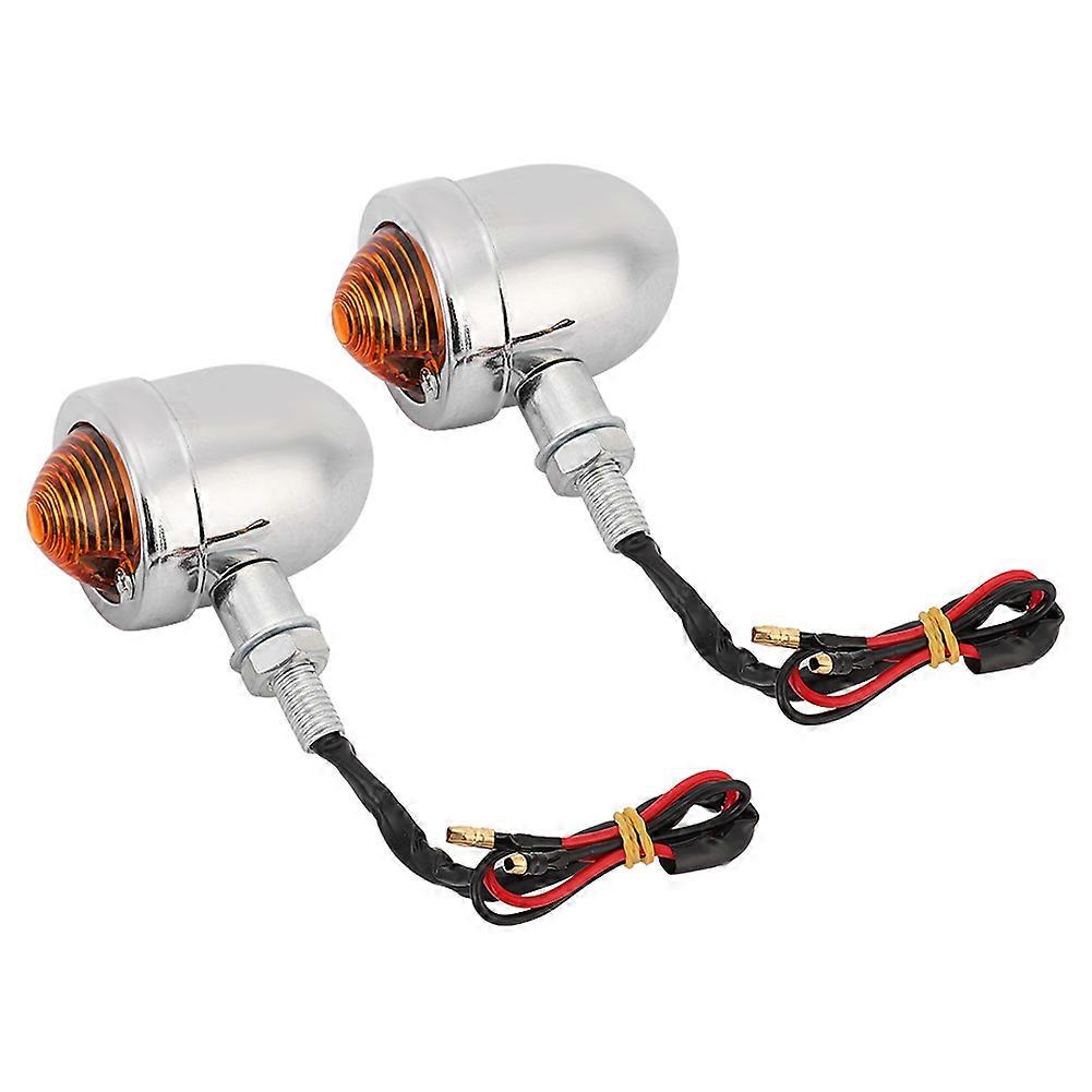 Yellow Light Motorcycle Turn Signal Turning Indicator Lamp Modification Accessory(Electroplate)