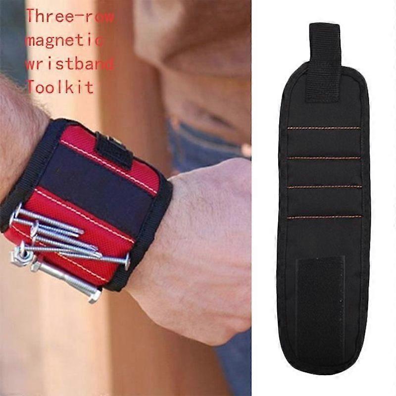 LESHP Magnetic Wristband - Portable Electrician Tool - Black - For Screws Nails and Drill Bits