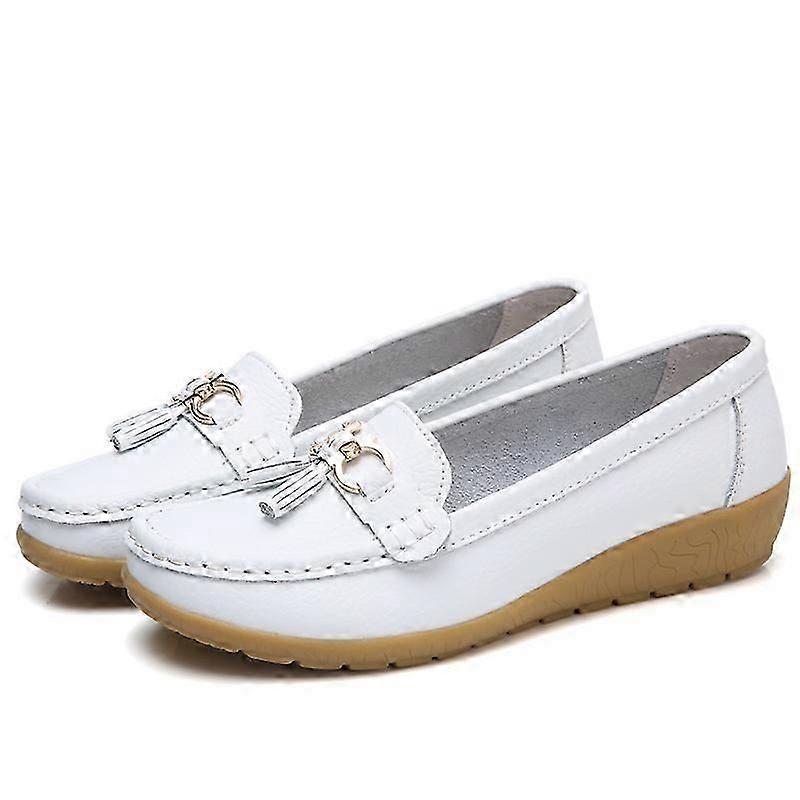 Femmes Tassel Decor Mocassins Plats Chaussures, Confort Casual Slip On Chaussures De Travail À Semelle Souple
