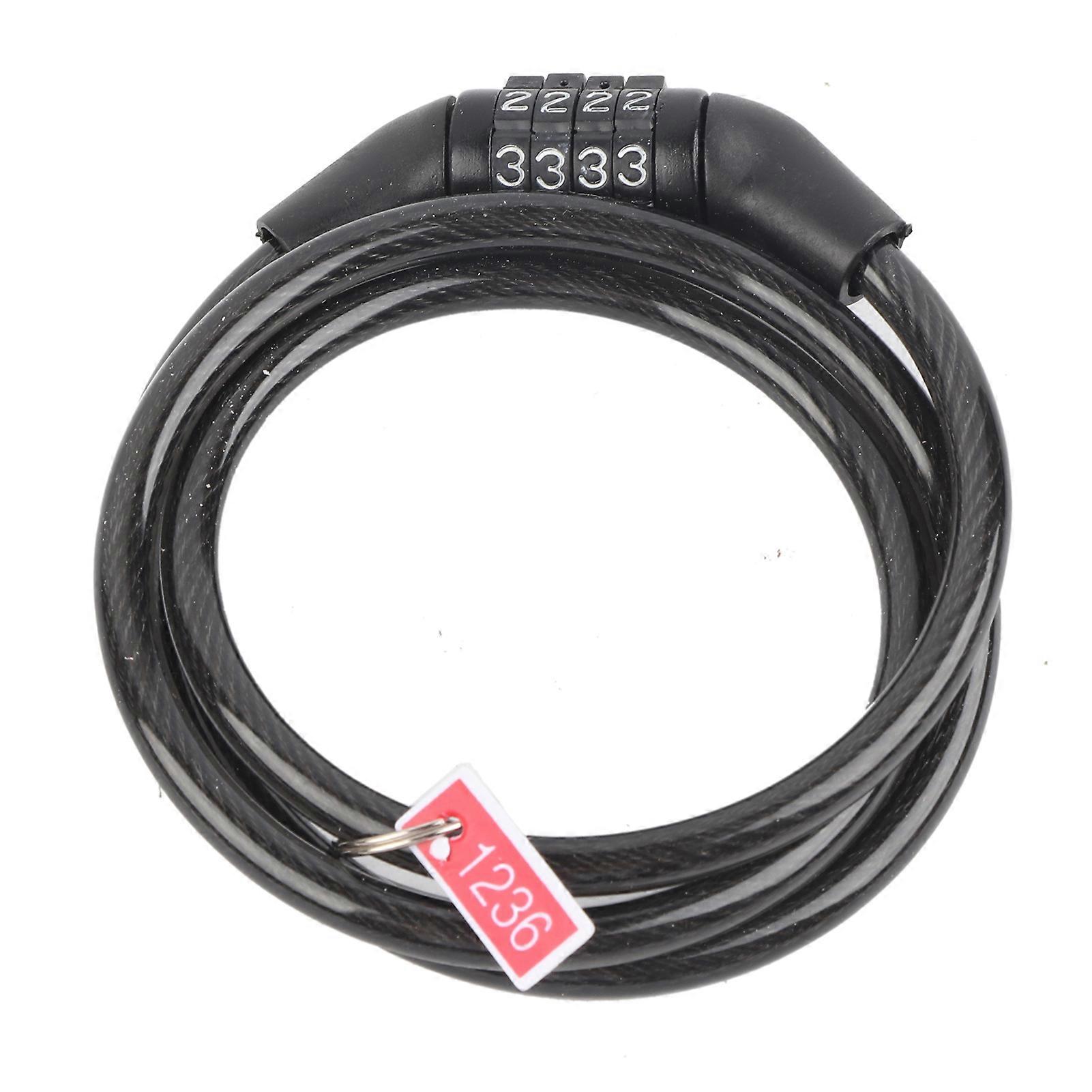 Secure Bike Cable Lock, Smart 4-Digit Password Lock Offers Corrosion Resistance And Multi-Functionality