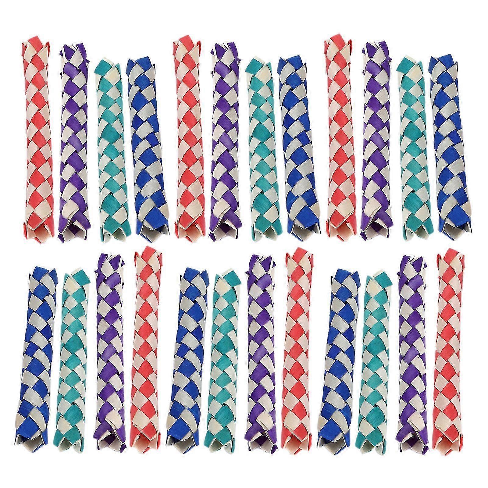 24pcs Finger Traps Birds Parrots Chew Toy Chinese Bamboo Traps Diy Toy For Kids Parties