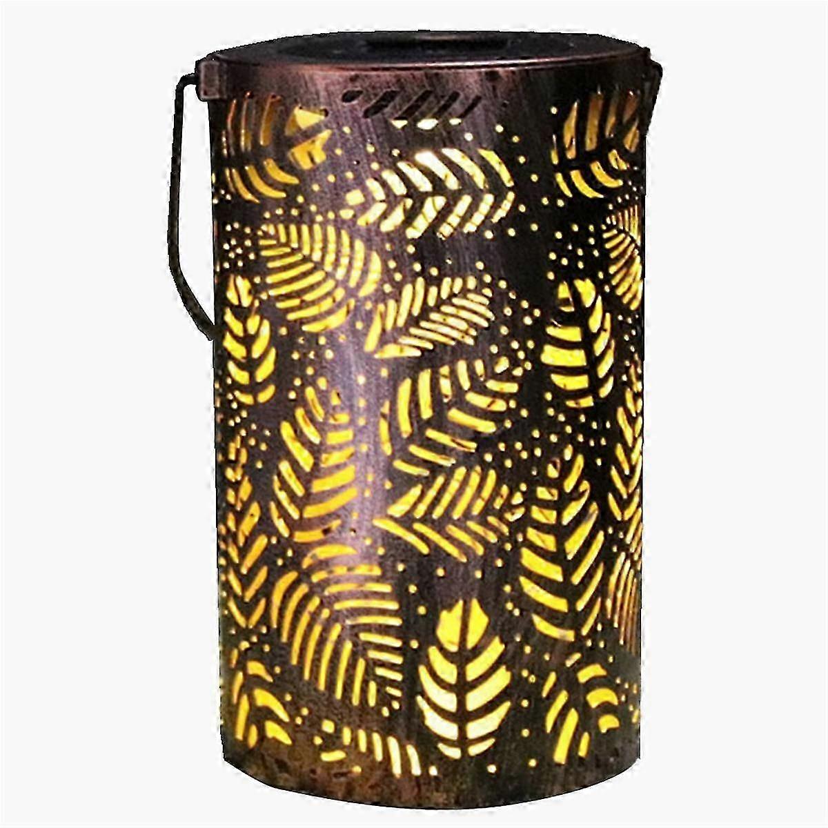 Leaf Projection Solar Hollow Light Iron Pattern Projection Light Outdoor Courtyard Garden Decorativ JN