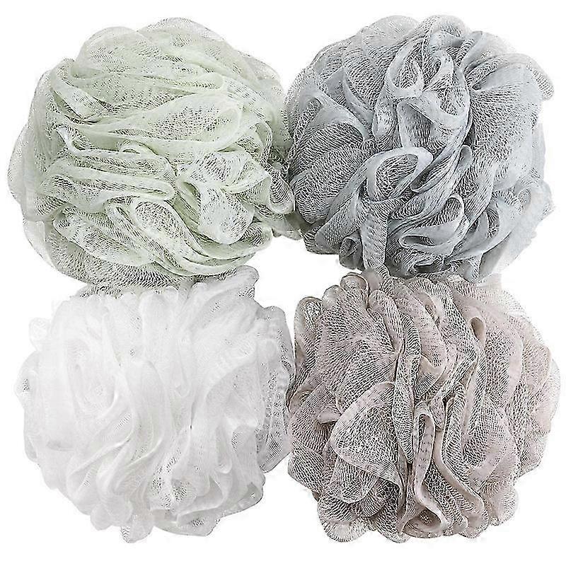 Bath Sponge Shower Loofahs Mesh Pouf Bath Puff with Soft, Durable Material, Quick-Drying, and 4 Colors Available