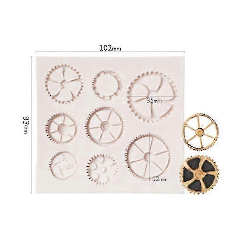 Steampunk Style Clock And Watch Wheel Cogs Gears Collection Silicone Mold-1#