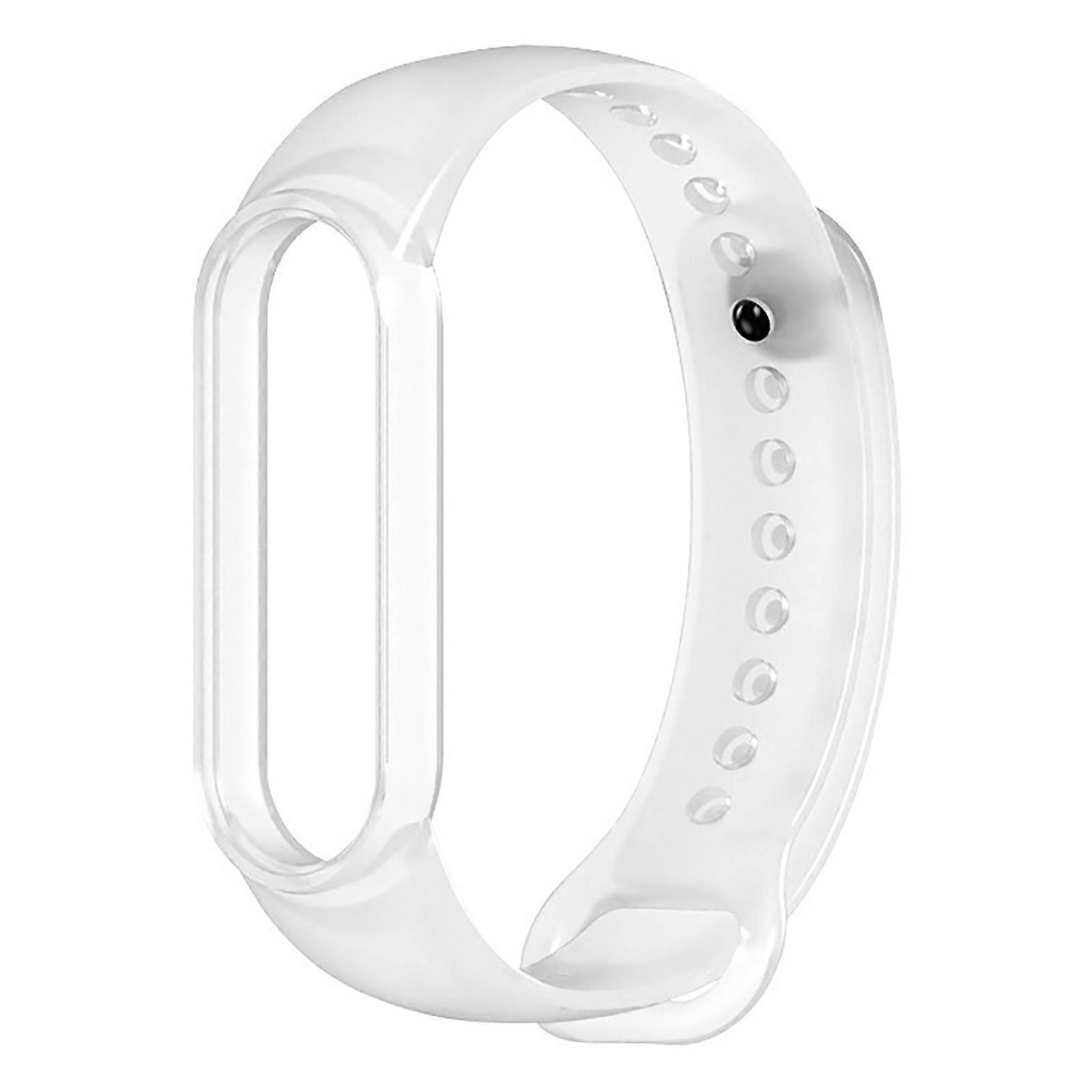 Suitable for Mi Band 7 Smartwatch Waterproof Durable Adjustable Sports Wristband Sweatproof Comfortable Soft Strap Transparent white