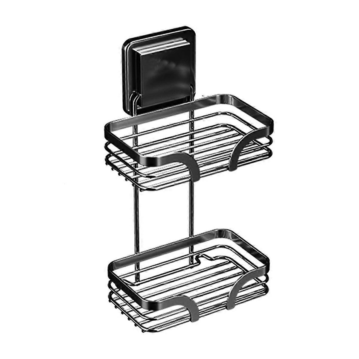 Soap Bar Holder for Shower Wall, 2 Tier Drill-Free Shampoo Dish, A
