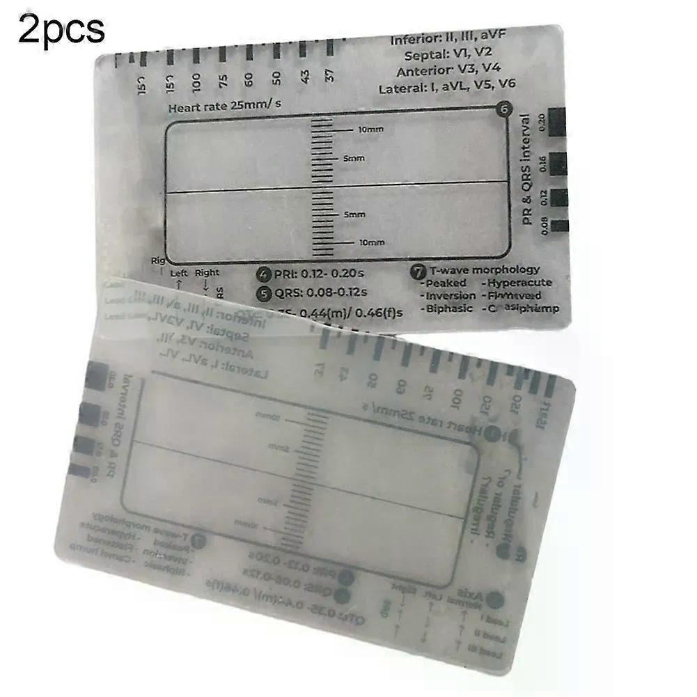 7 Step Ruler Interpretation Measurement Tool Transparent Caliper For ECG/EKG Interpretation Clear ID Size Cards