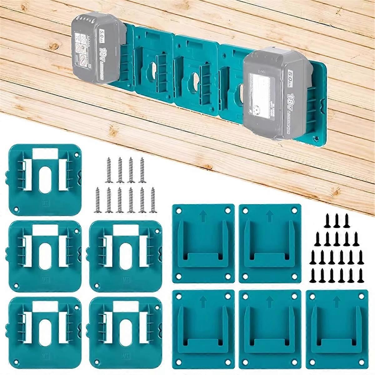 10Pack Battery Storage Rack for 14.4V 18V Li-Ion Battery Tools Machine Holder Storage Rack Wall Mou