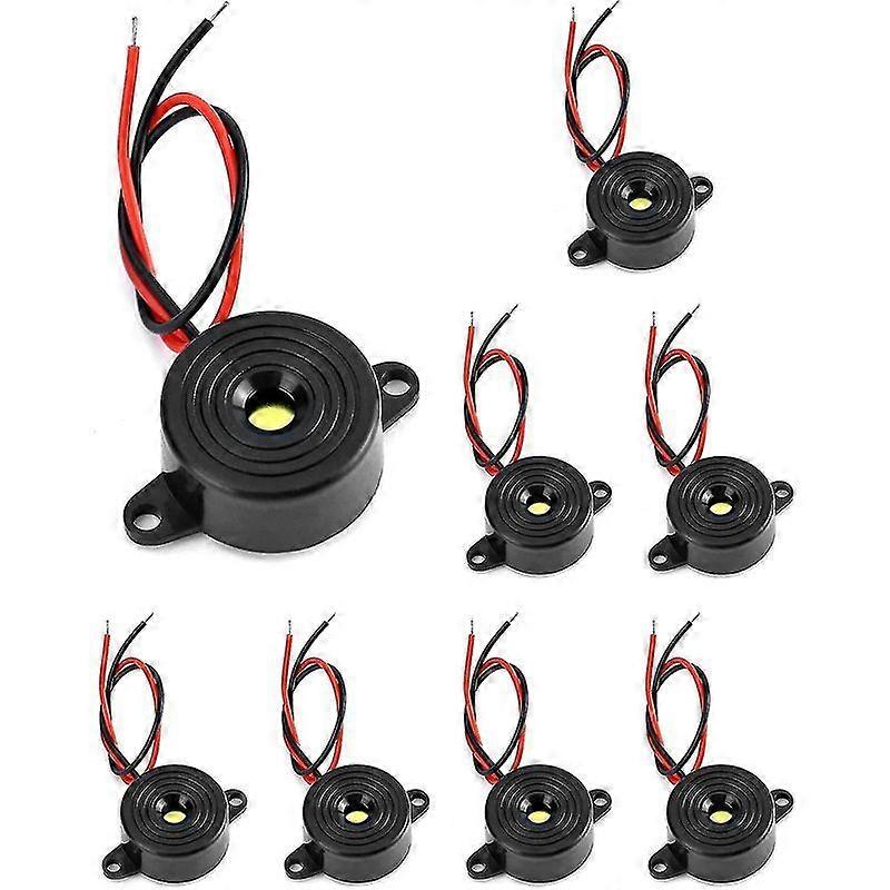 8 Pcs Electronic Buzzer,3-24v Piezoelectric Buzzer 87db,cable Length 100mm