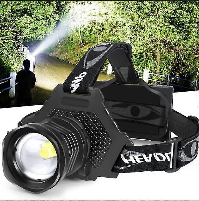 LED Headlamp USB Rechargeable XHP70 90000 High Lumen Brightness 5 Modes Waterproof Lightweight Design