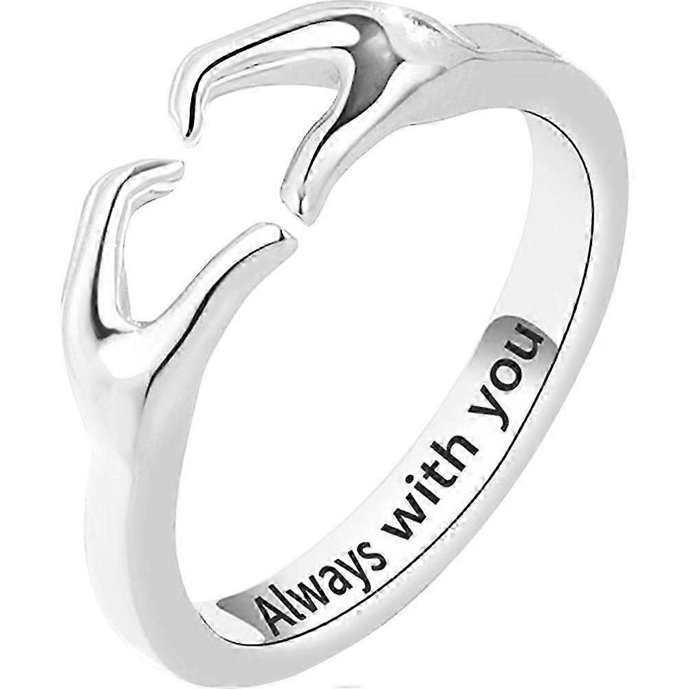 Otevřený prst prsten srdce objetí prsten pár objetí prsten snubní kapela zásnubní šperky