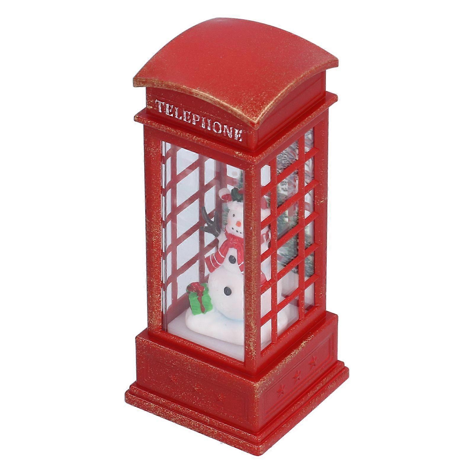 Christmas Decorative Lantern with Lighted Snow Globe Table Night Light