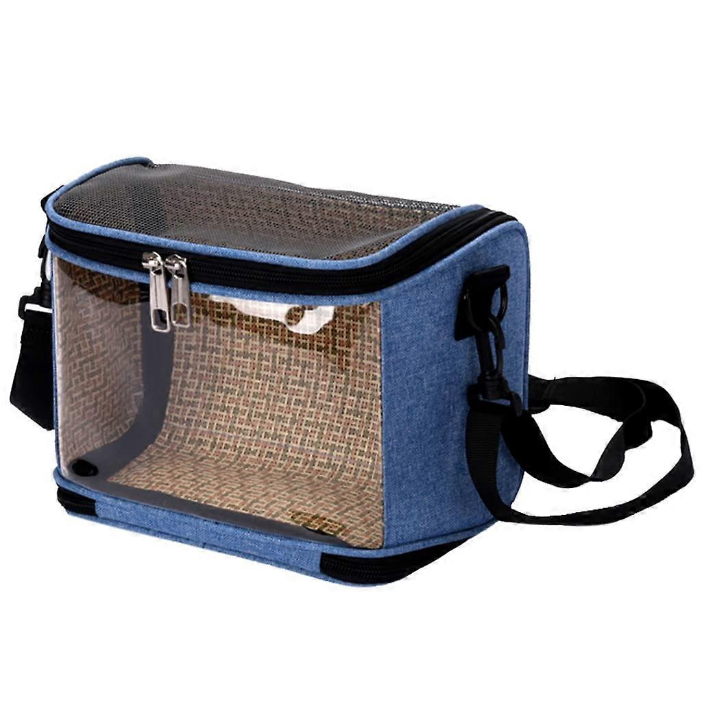 Bird for Carrier Small Pet Animals Travel Cage Pet Parrot for Case with Top Large Front Window, Blue