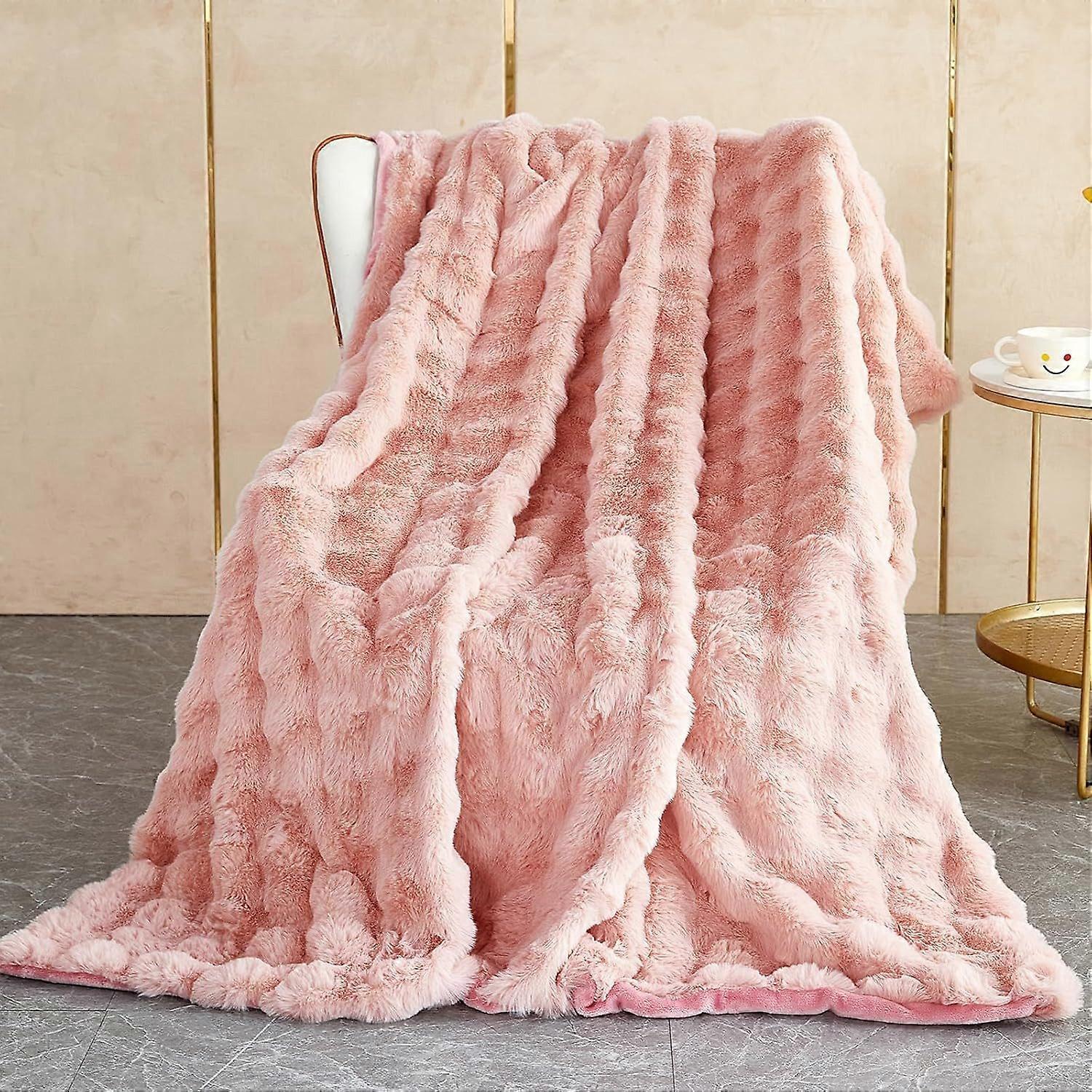 Cuddly Blanket Rabbit Plush Fluffy Blanket Soft Blanket Thick Cozy Comfortable Warm