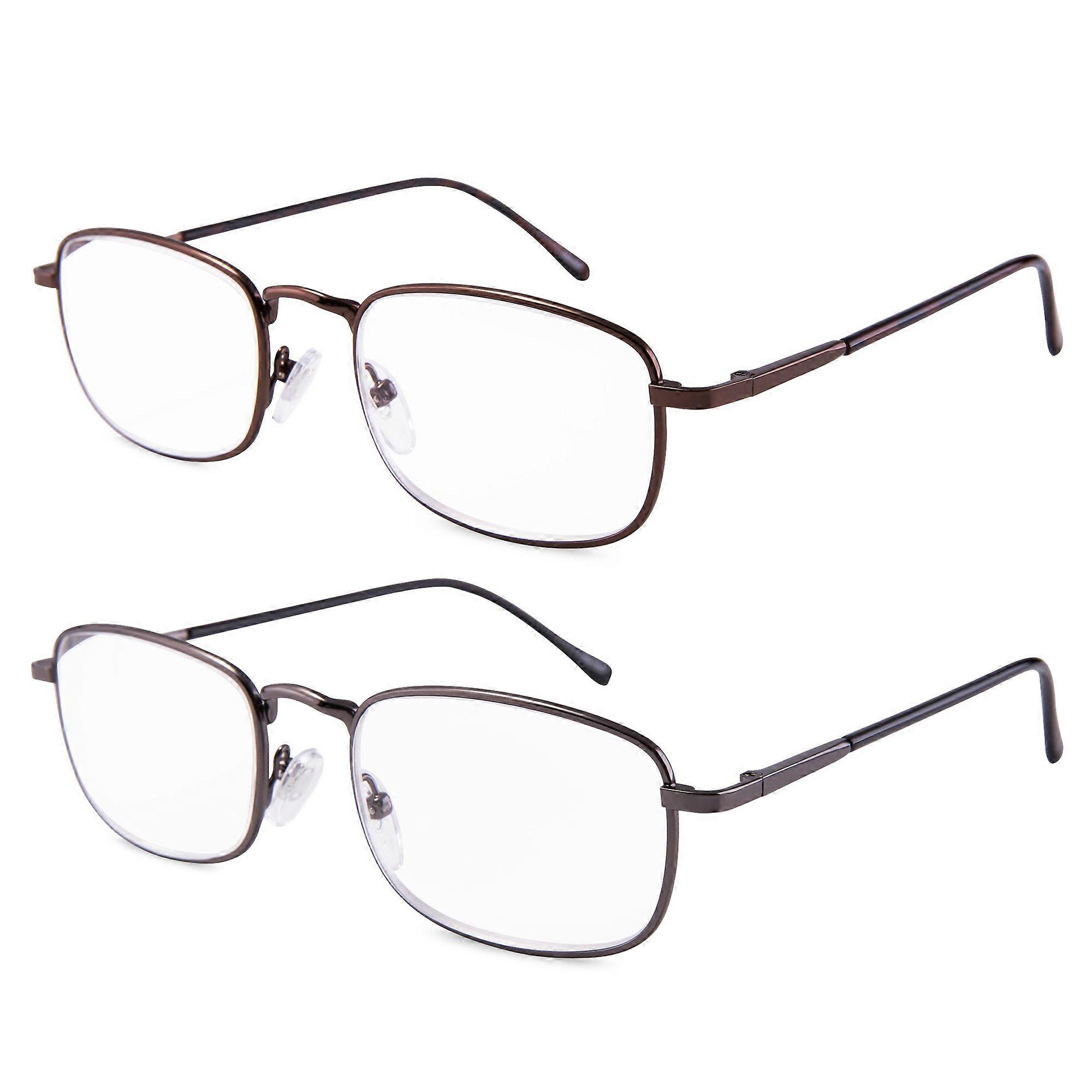 High Magnification Power 2 Pairs Spring Hinge Reading Ultra Glasses Clear Men & Women Reader(+4.50+5.00 +5.50+6.00)