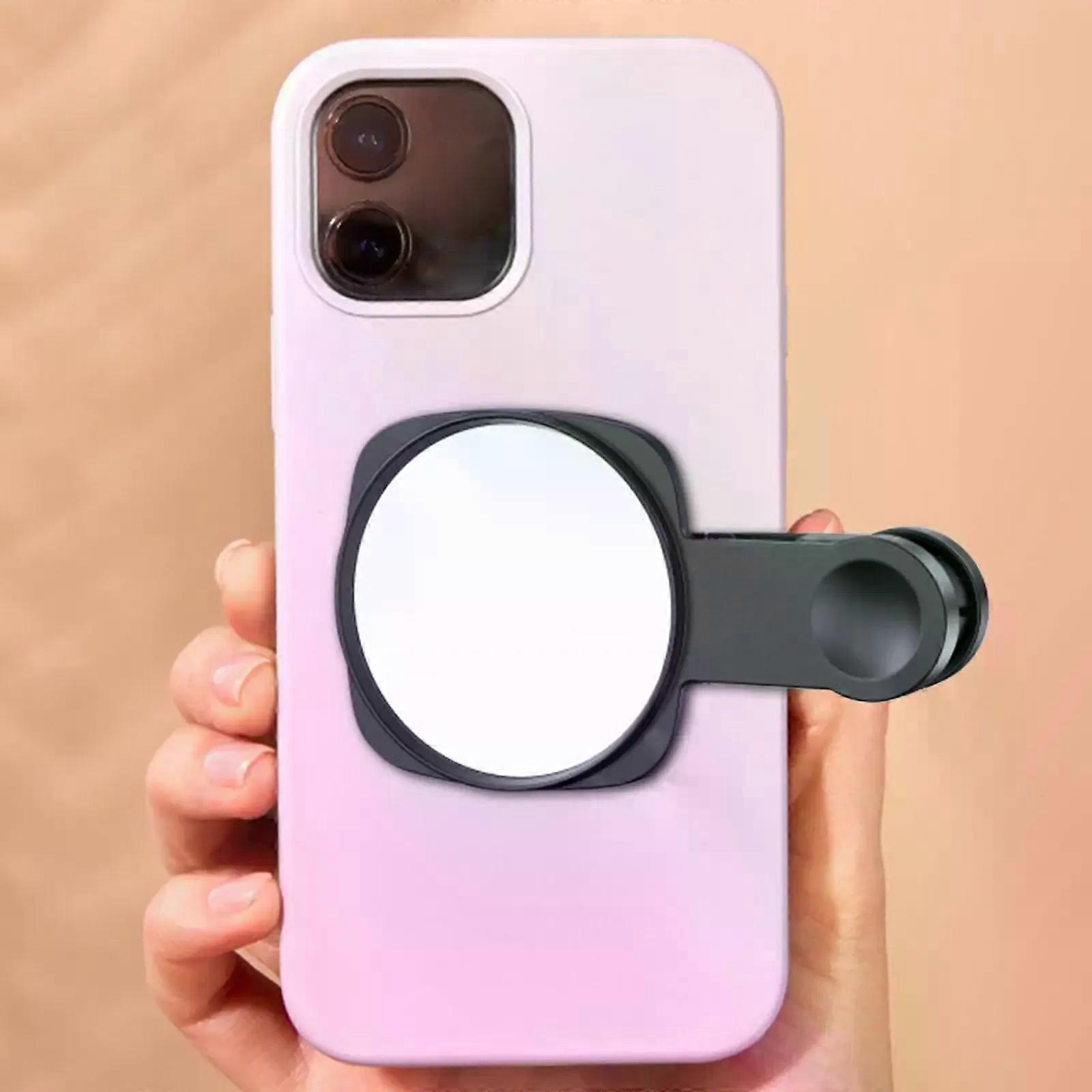Phone Mirror Reflection Clip Storage Box Reflective Selfie Mirror with Clip