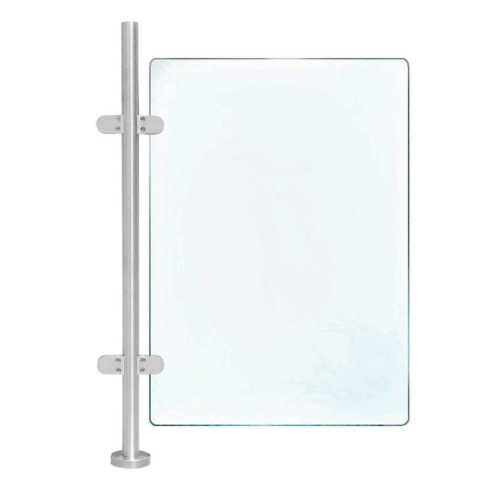 ​​316 Stainless Steel Modern Minimalist Railing Post - Silver, 110cm Height, 10cm Base, Durable & Rust-Resistant, Easy Installation for Balcony/Pool G