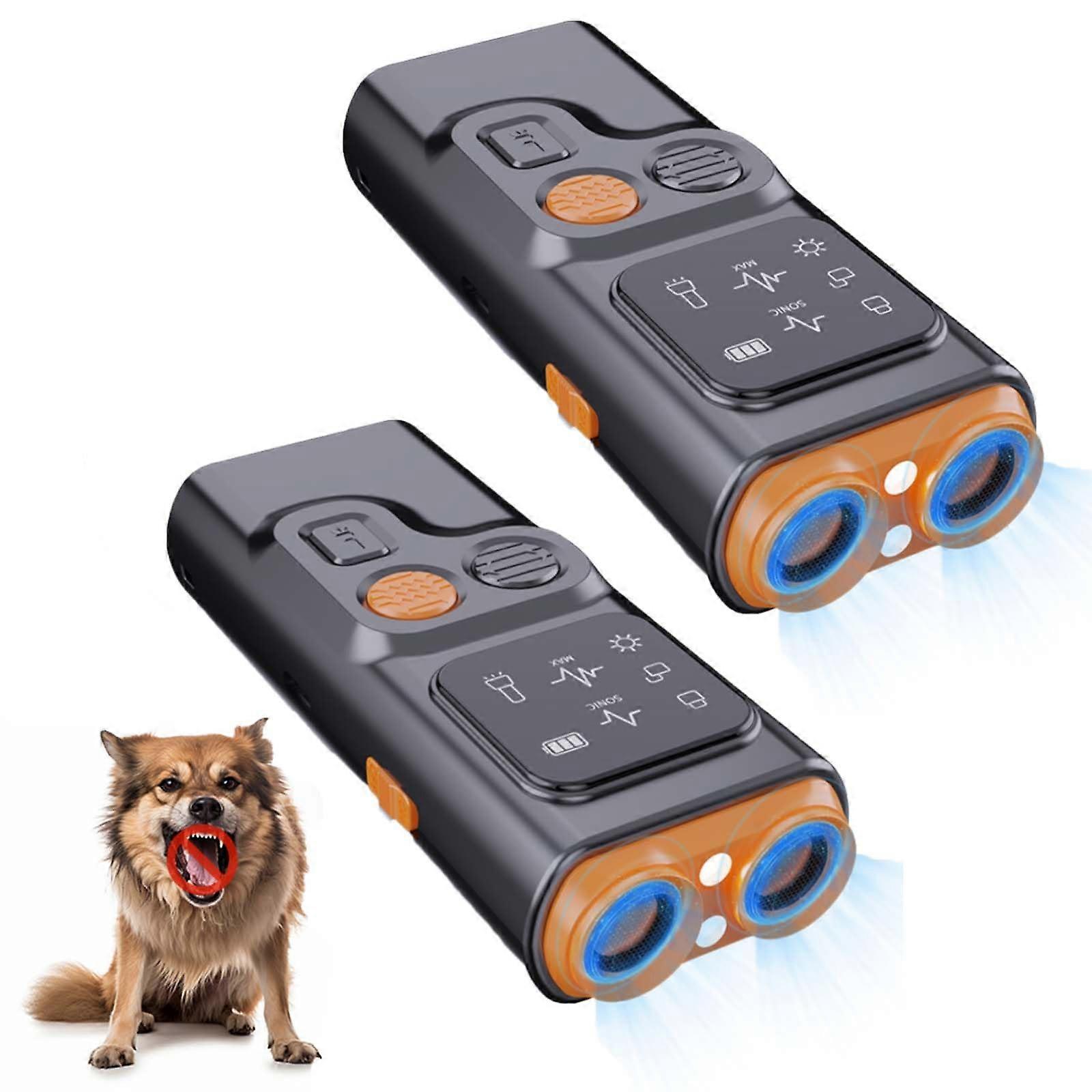 Anti Barking Device For Dogs Bark Guard 2-Pack With HD Display And LED Flashlight