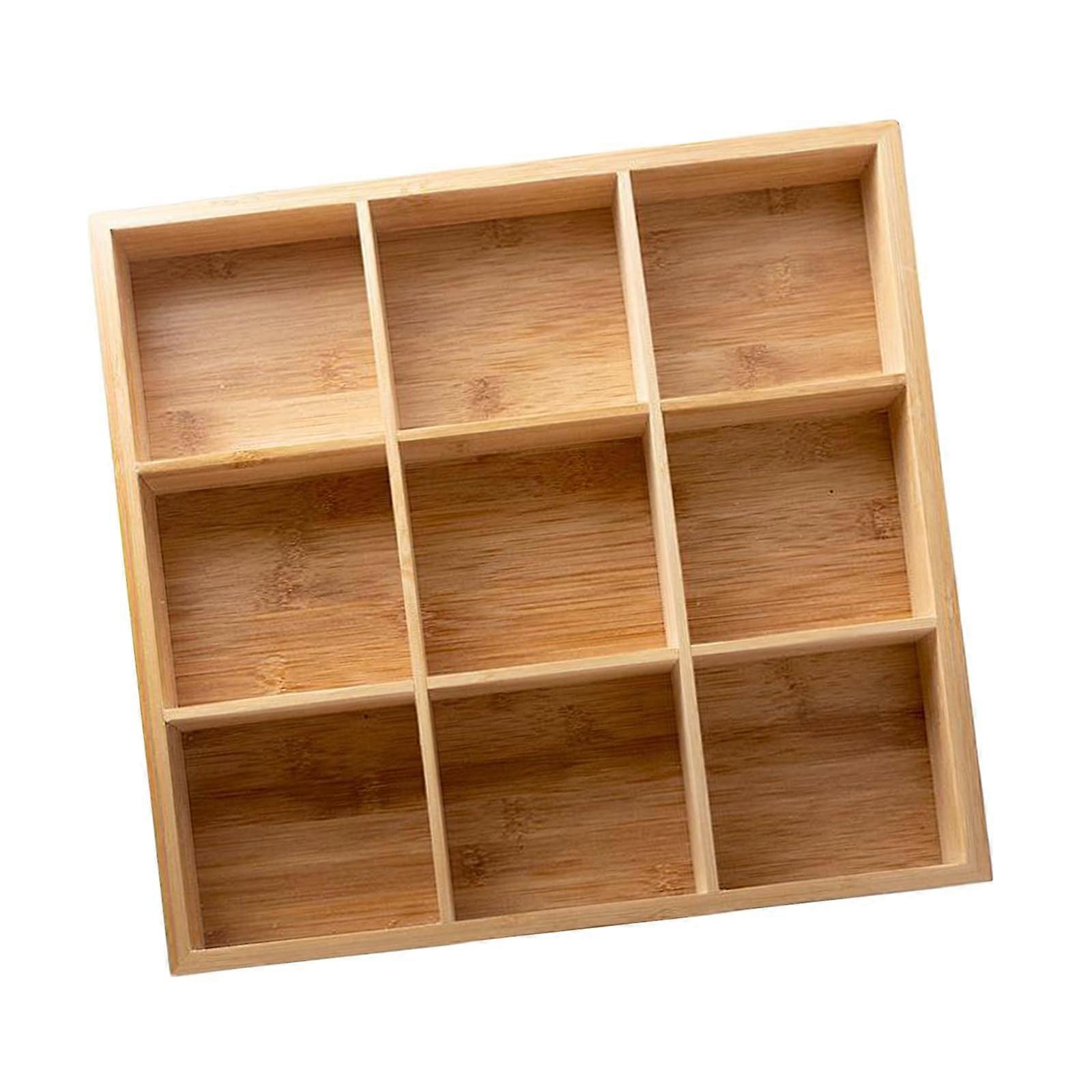 Wood Serving Tray Divided Platter with Compartment Appetizer Organizer Multi