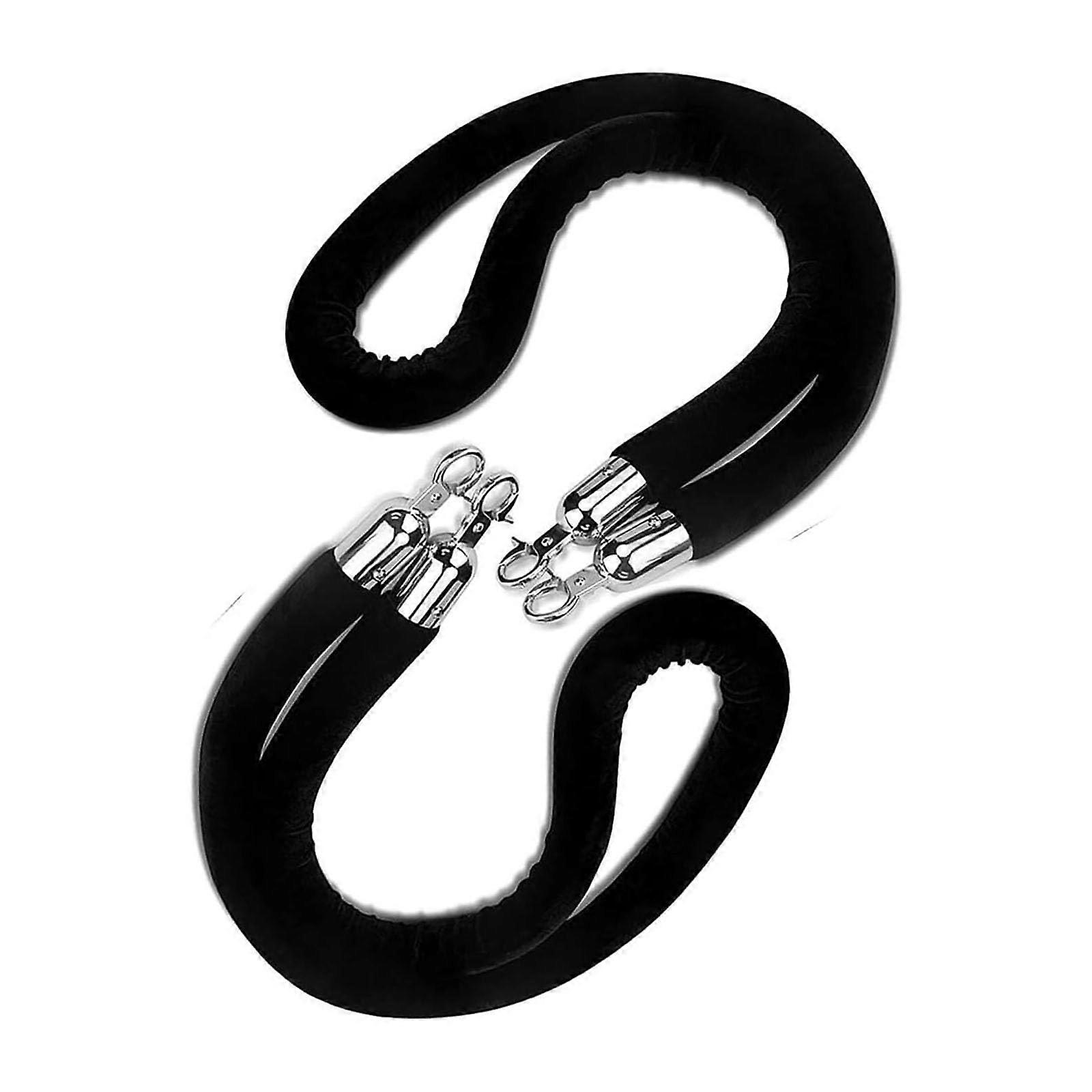 Velvet Crowd Control Barriers with Silver Hooks Queue Line Rope, Commercial Stanchion Rope