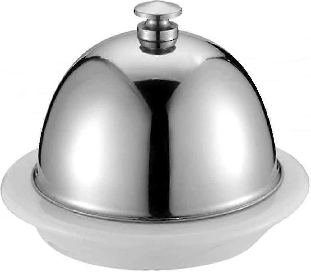 وعاء زبدة البورسلين التقليدي مع غطاء على الطراز الأوروبي طبق جبن مقبب من الفولاذ المقاوم للصدأ طبق زبدة صغير