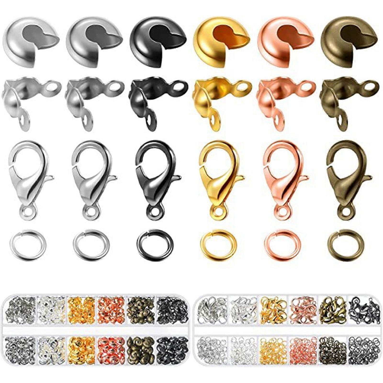 782Pcs Metal Bracelets Clasps Lobster Claw Clasps with Jump Rings, Necklace Clasps Open Jump Rings Lobster Clasps Sets