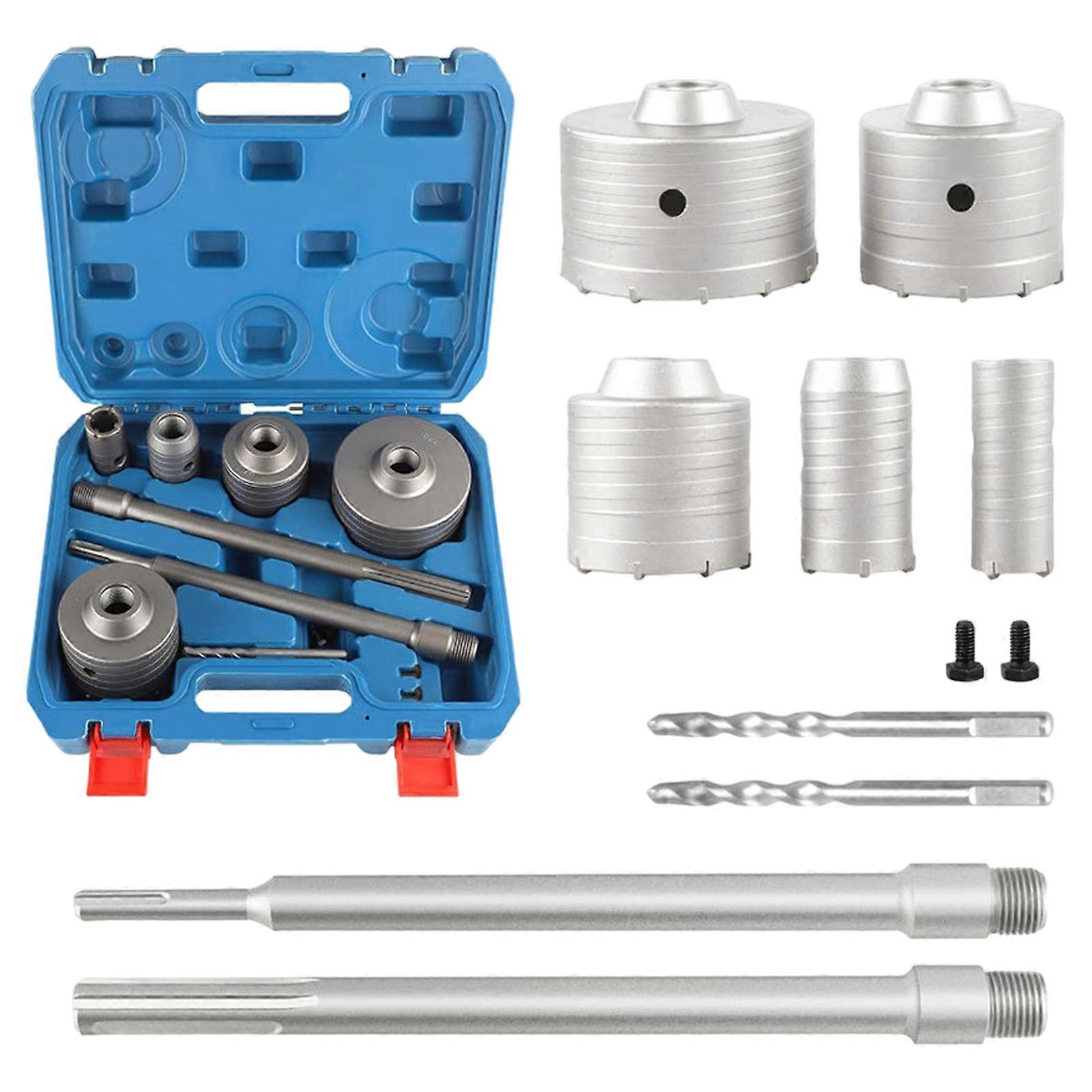 Concrete Hole Sawed Drill Bit with Shank 30mm 40mm 65mm 80mm 100mm Hole Opener Cut Bit Kit with Storage Case