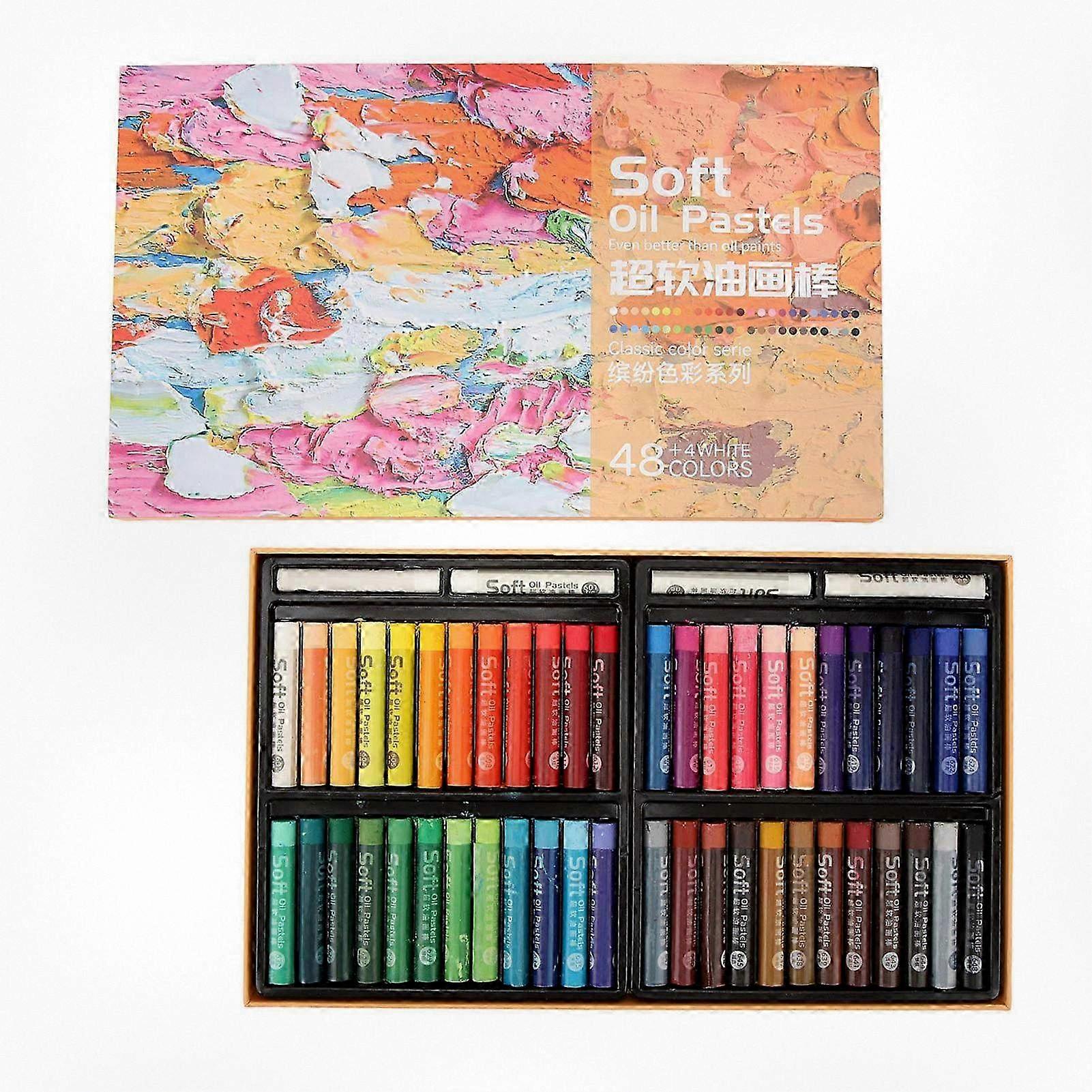 Professional Set of 49 Colors Oil Pastels with High Pigment, Creamy Soft Texture, Ideal for Students, Artists, and Beginners
