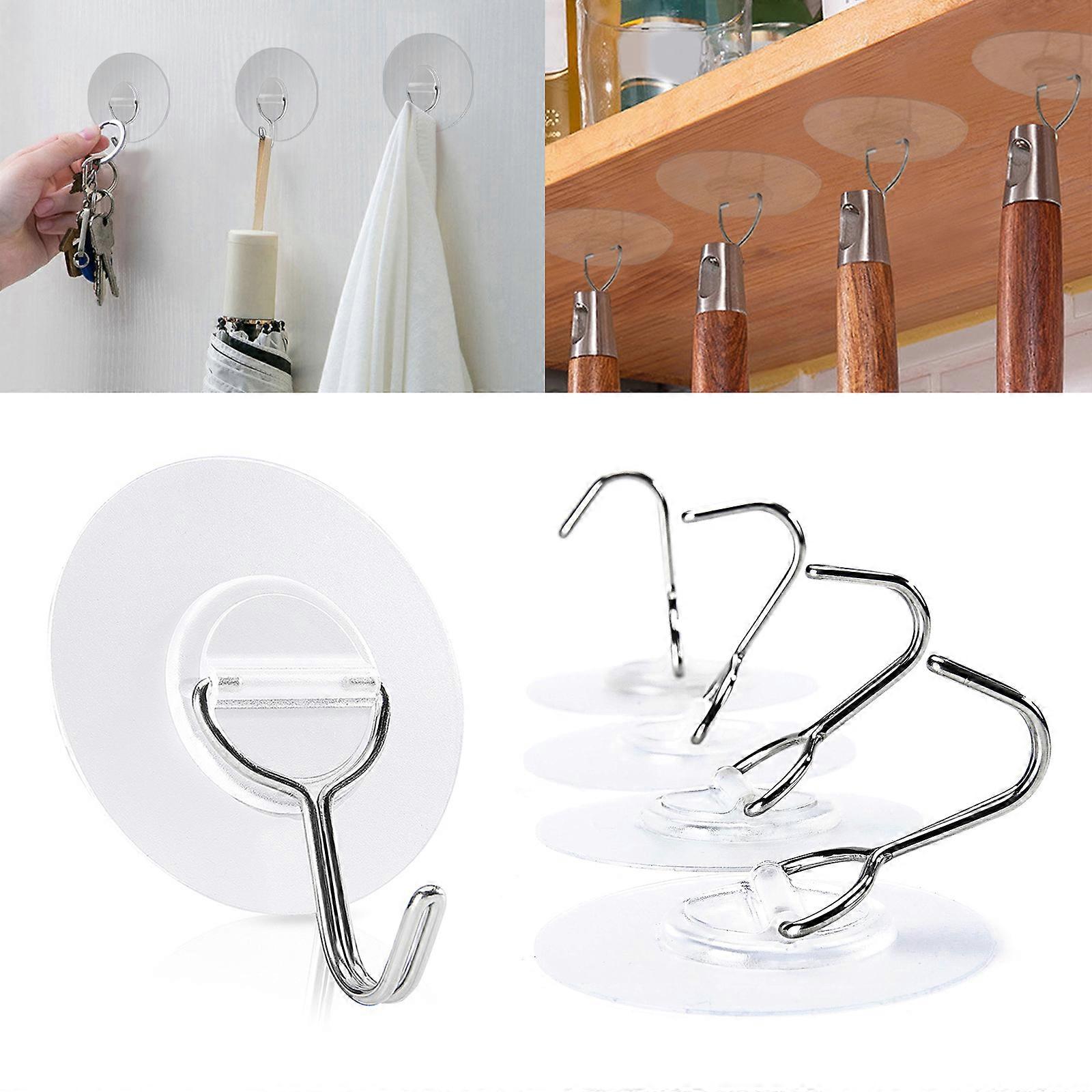 Innovative Stick On Mounts Hook Reliable Clear Stick On Wall Hanger Simple Wall Mounted Hook without Drilling Multicolor