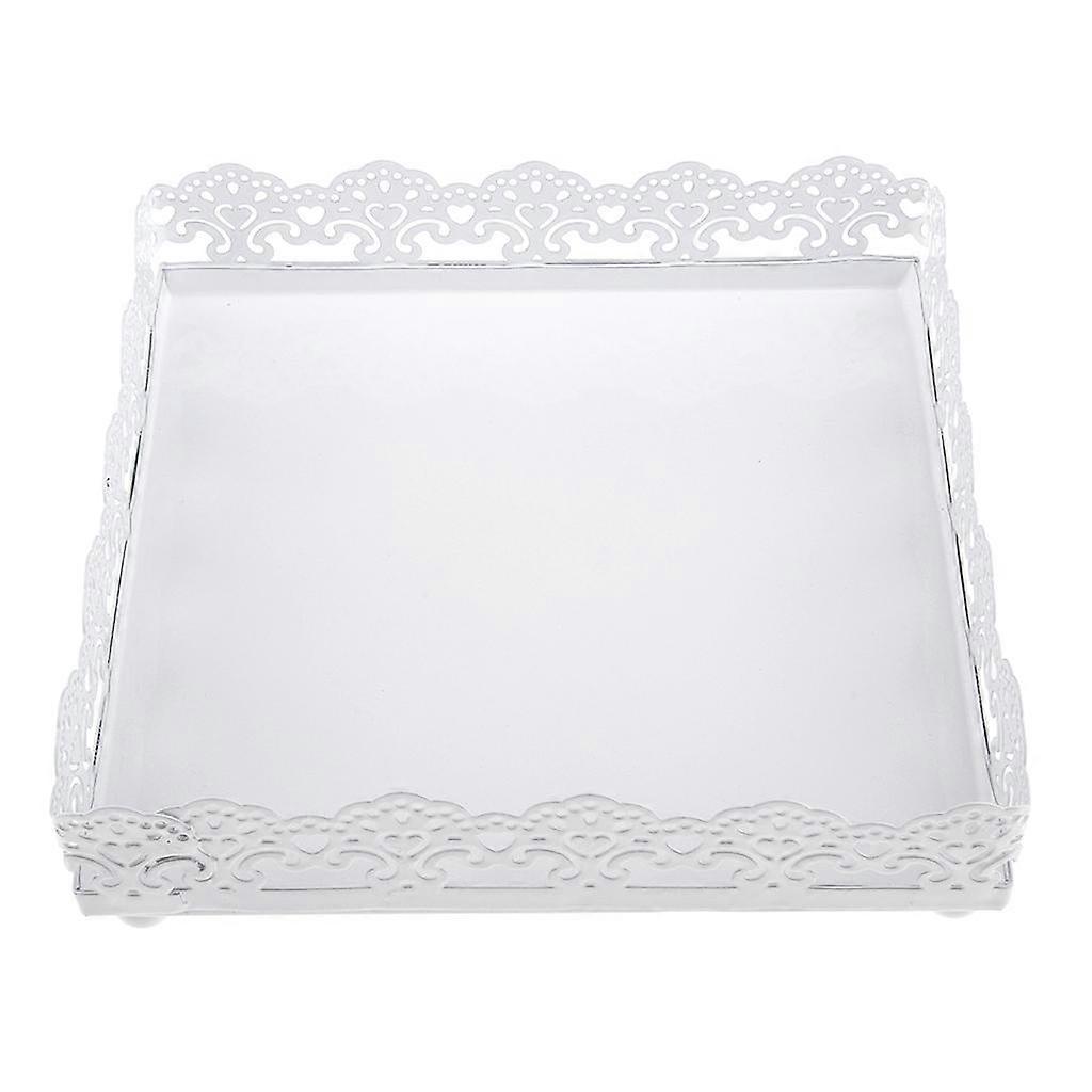 Square cake tray white iron metal cake tools high quality wedding table