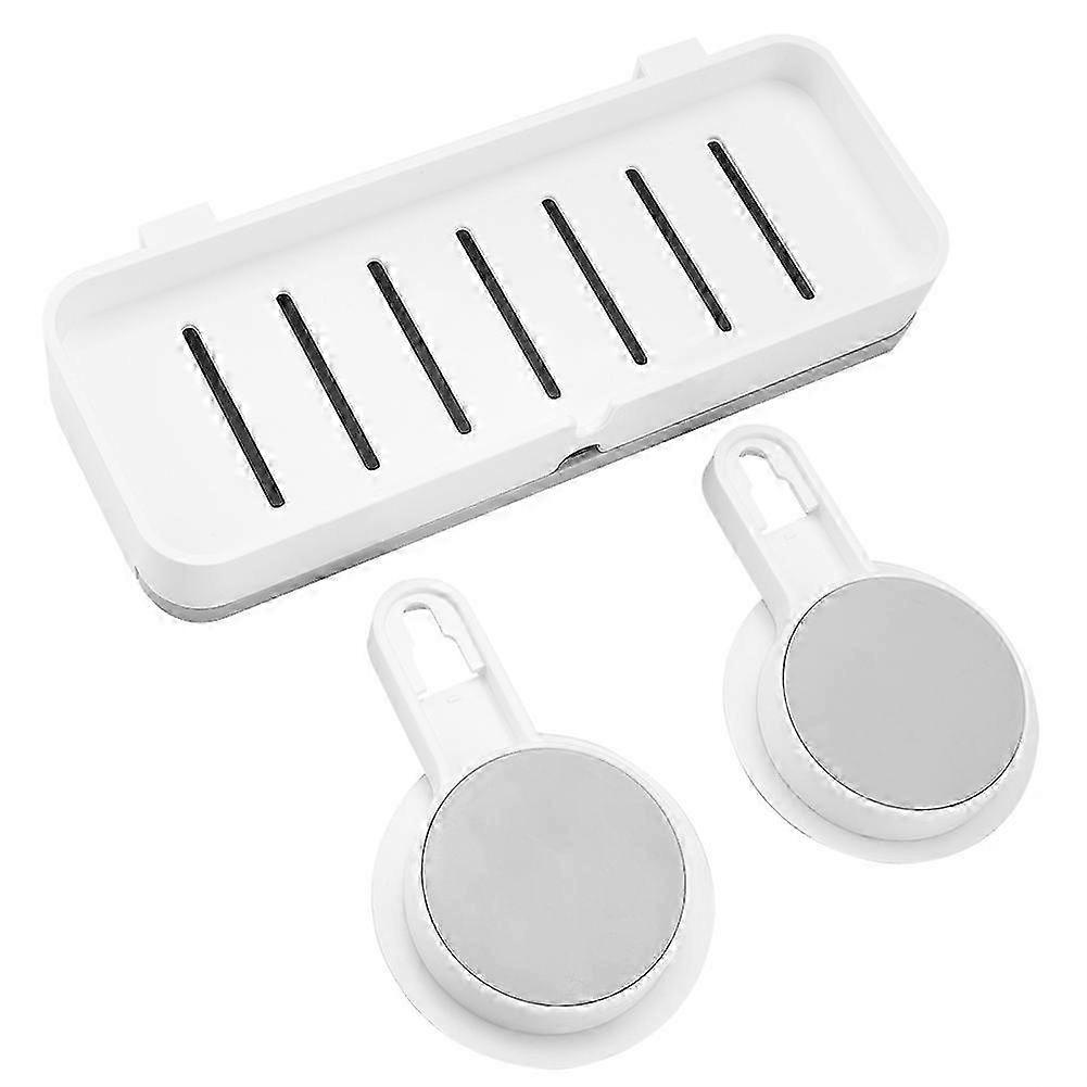 Wall Mount Soap Dish with Suction Cup & Drain Holder