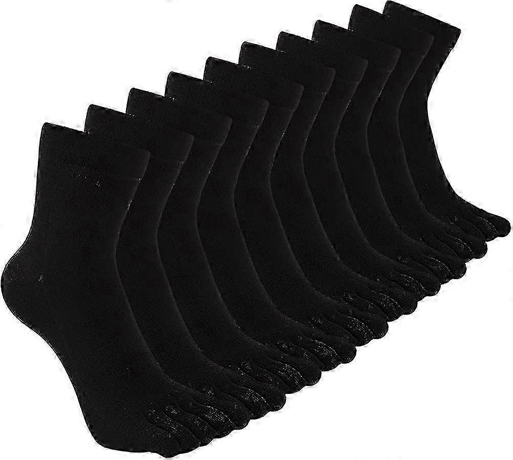 men's cotton five finger running crew socks