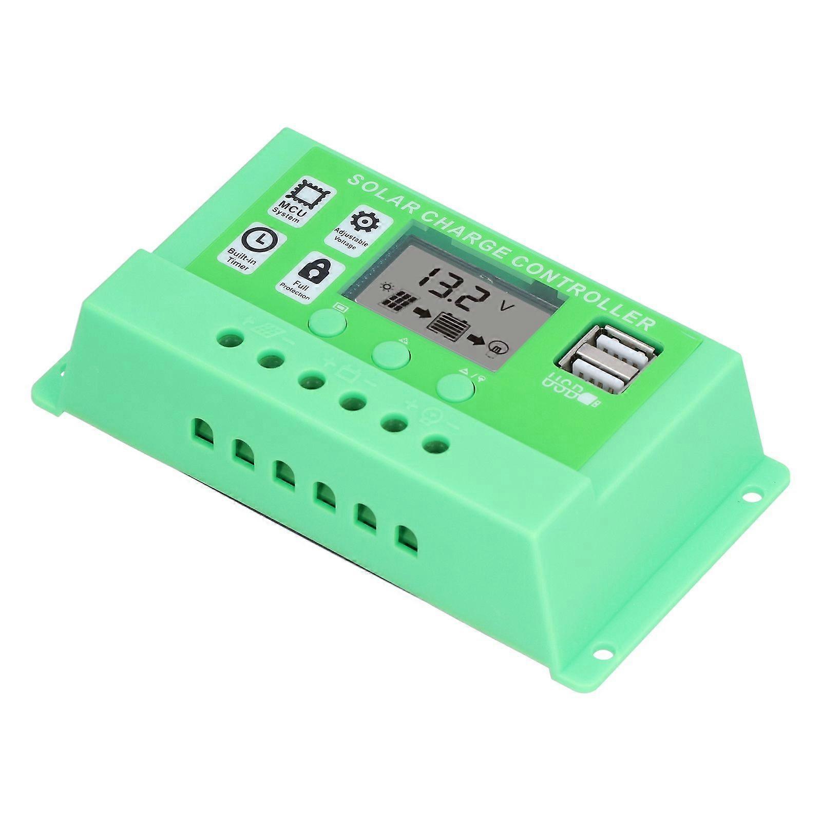 Controlador solar verde puro de alta qualidade 12V / 24V LCD PWM Controlador de carga solar 10A