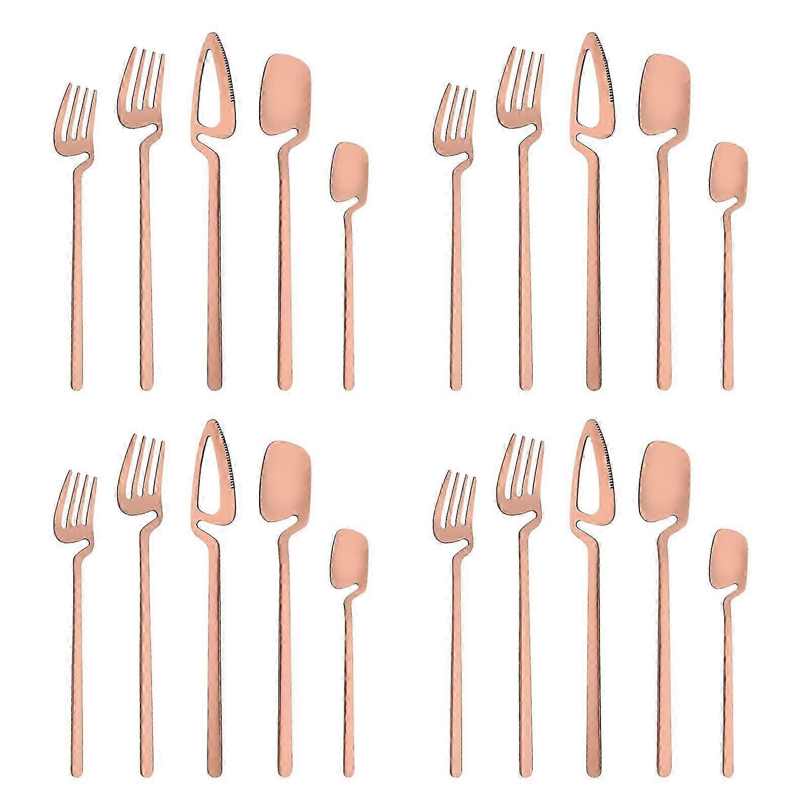 20 Piece Matte Silverware Set Suitable for Home and Restaurant Use, 20 Pieces in Total