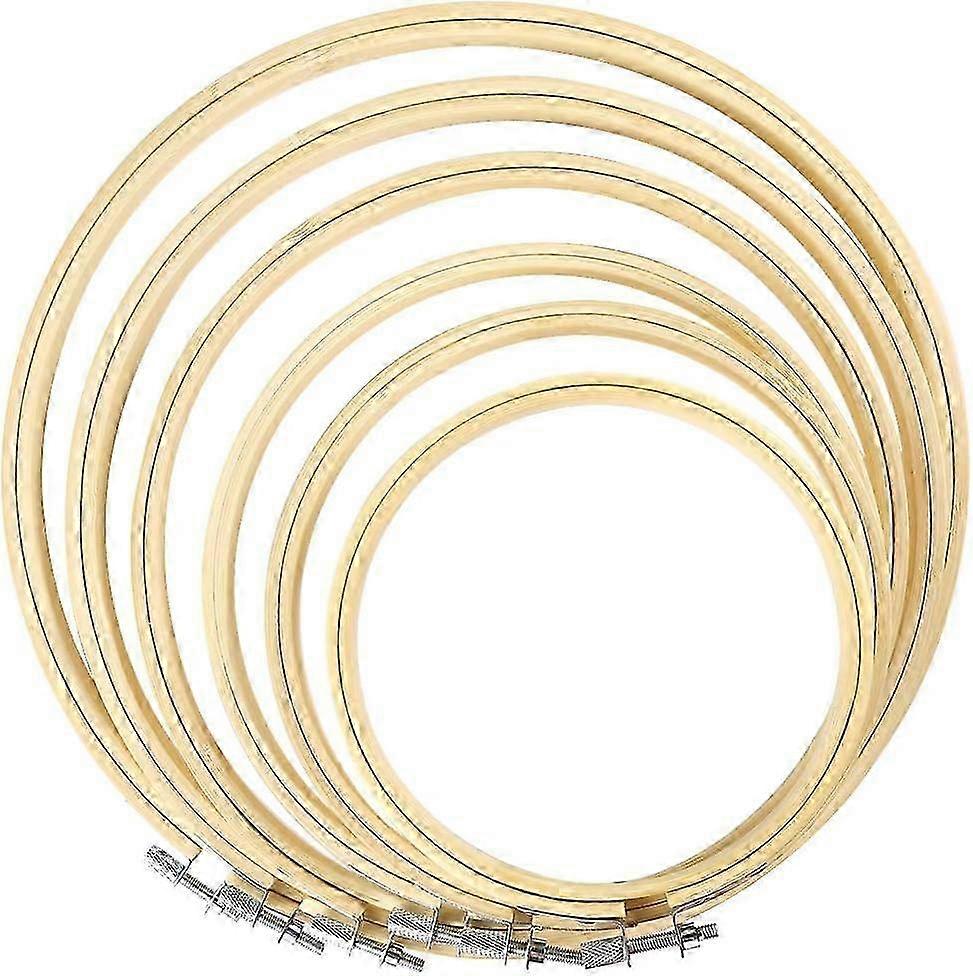 Conjunto de Argola de Bordado de Bambu - Anéis de Ponto Cruz de 4 a 10 Polegadas