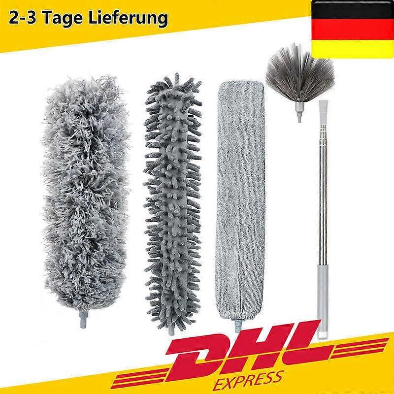Telescopic feather duster, extendable, washable, microfibre duster, telescopic handle