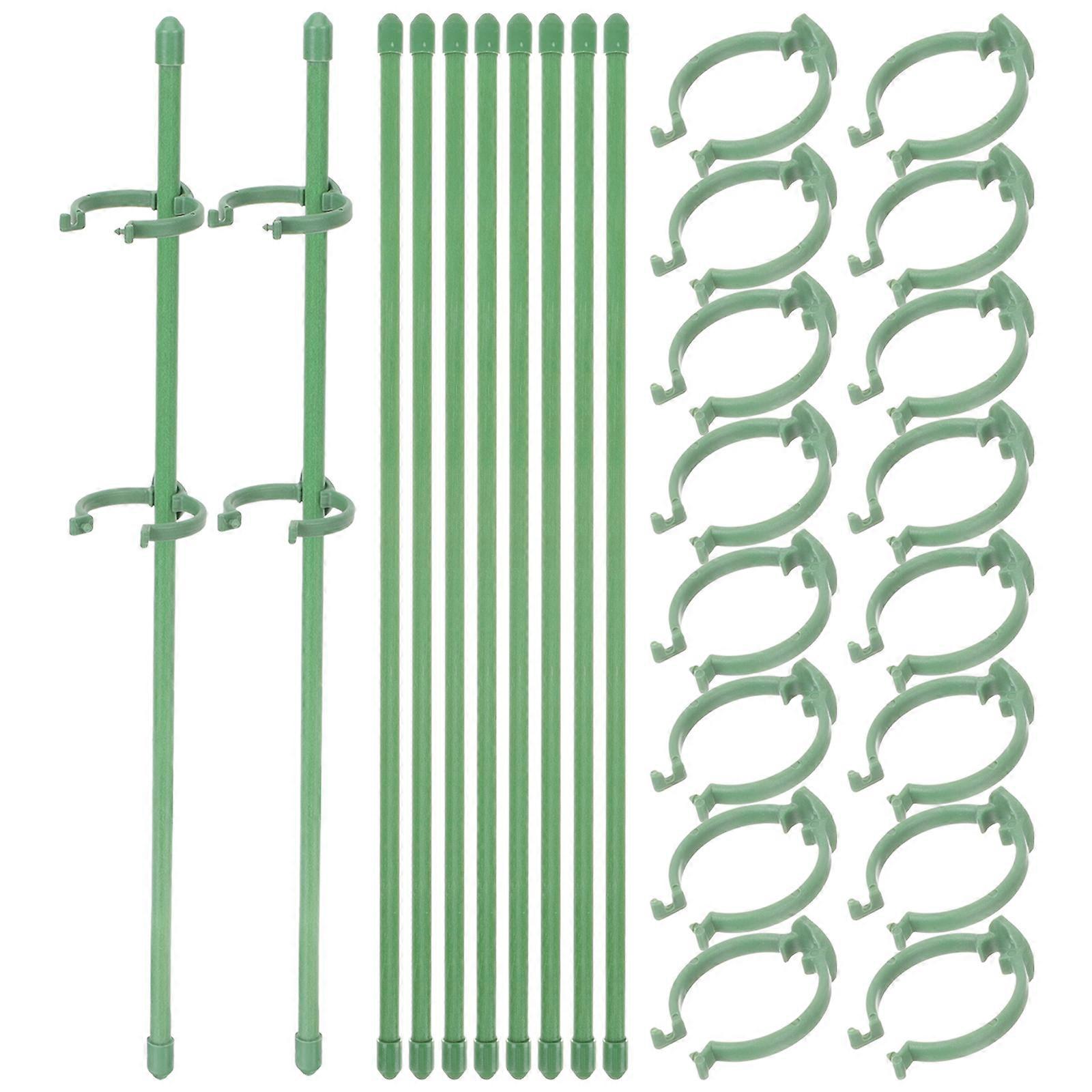 Flower Stem Supports Holder Green Single Stem Plant Support Round Shape 10Pack