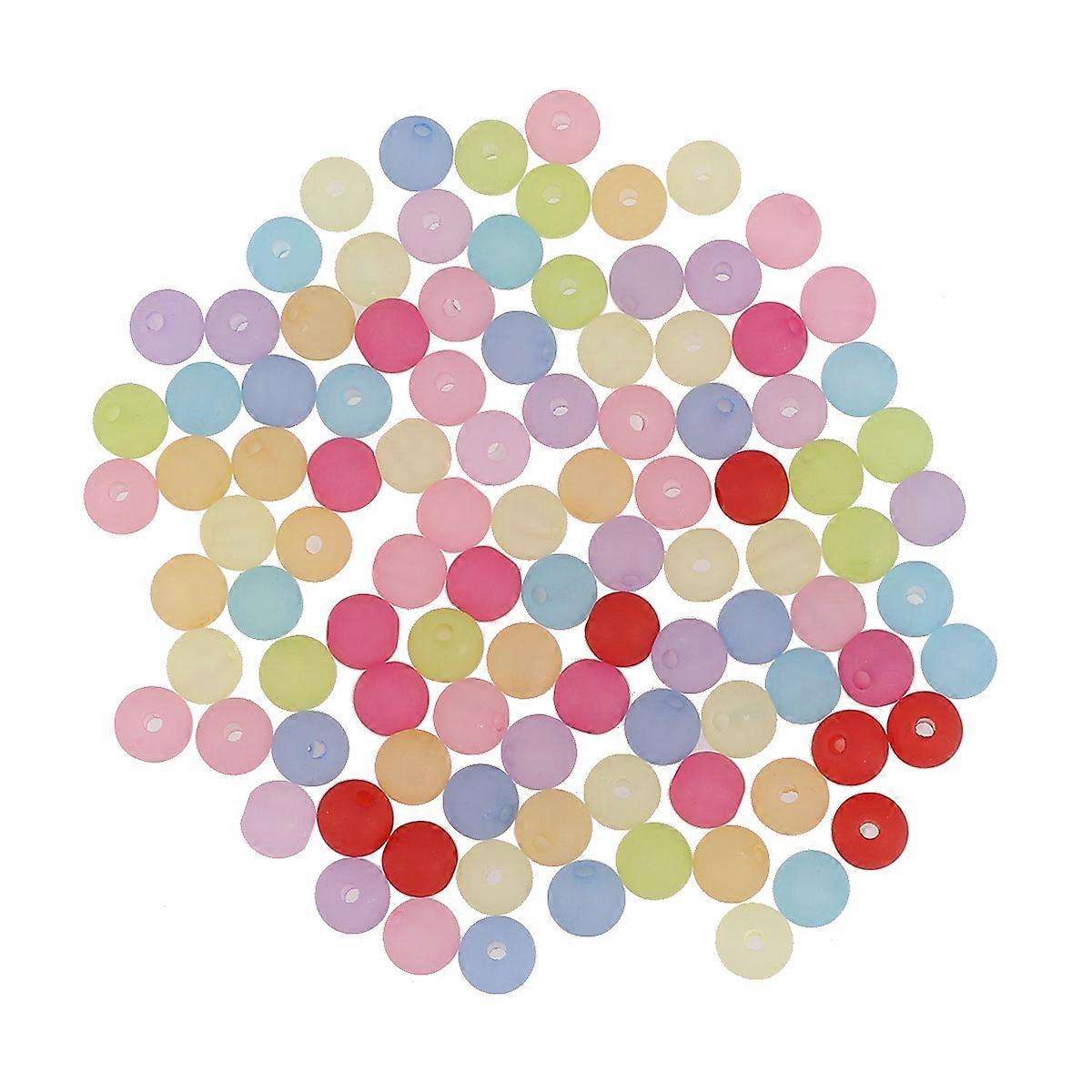 Circle Disc Beads Frosted Transparent Beads Jewelry Making Decoration Round 0.6x0.6x0.6cm 600Pcs
